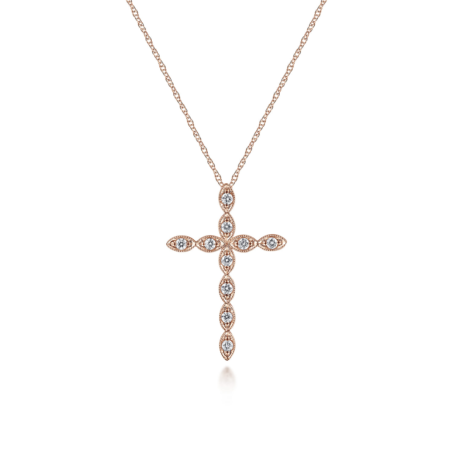 Segmented Diamond Cross Necklace