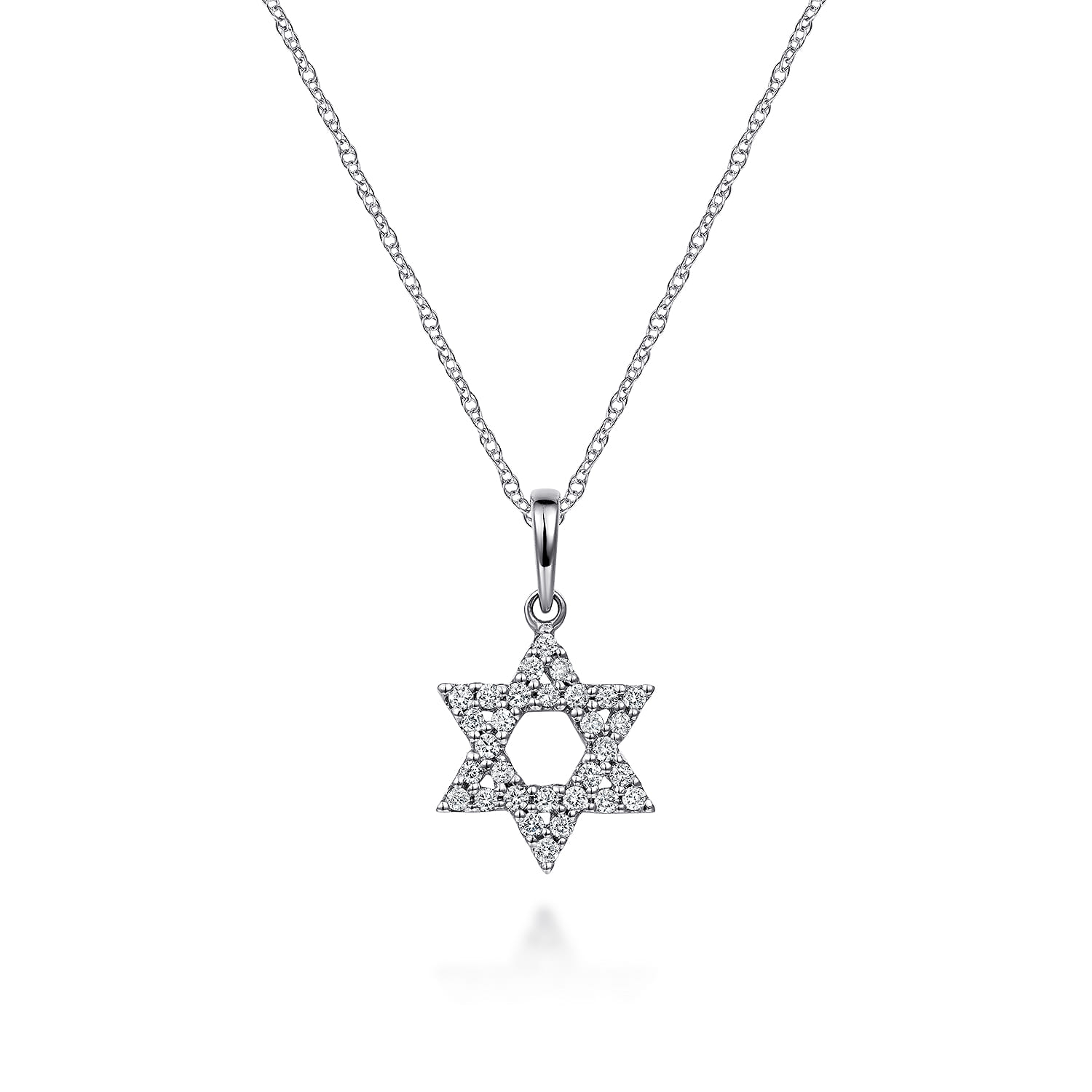 Diamond Star of David Pendant Necklace