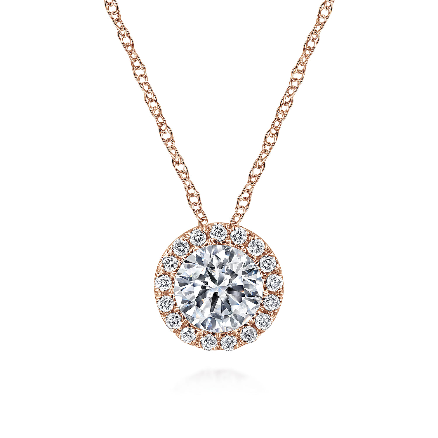 Diamond Halo Pendant Necklace