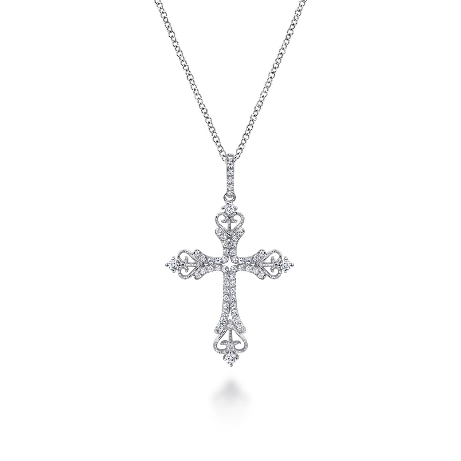18 inch Diamond Cross Pendant Necklace