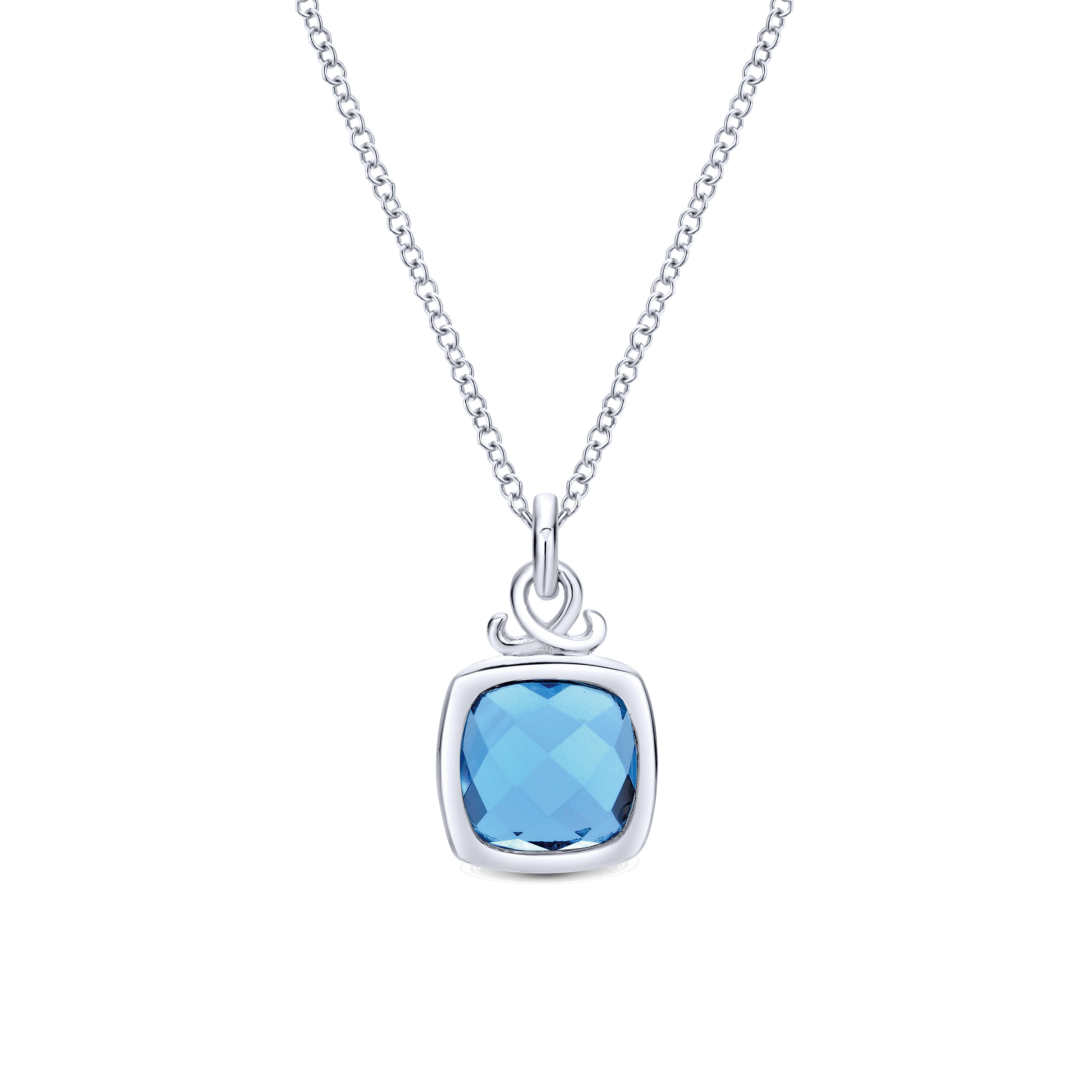 Unique 925 Sterling Silver 2024 Blue Topaz Necklace