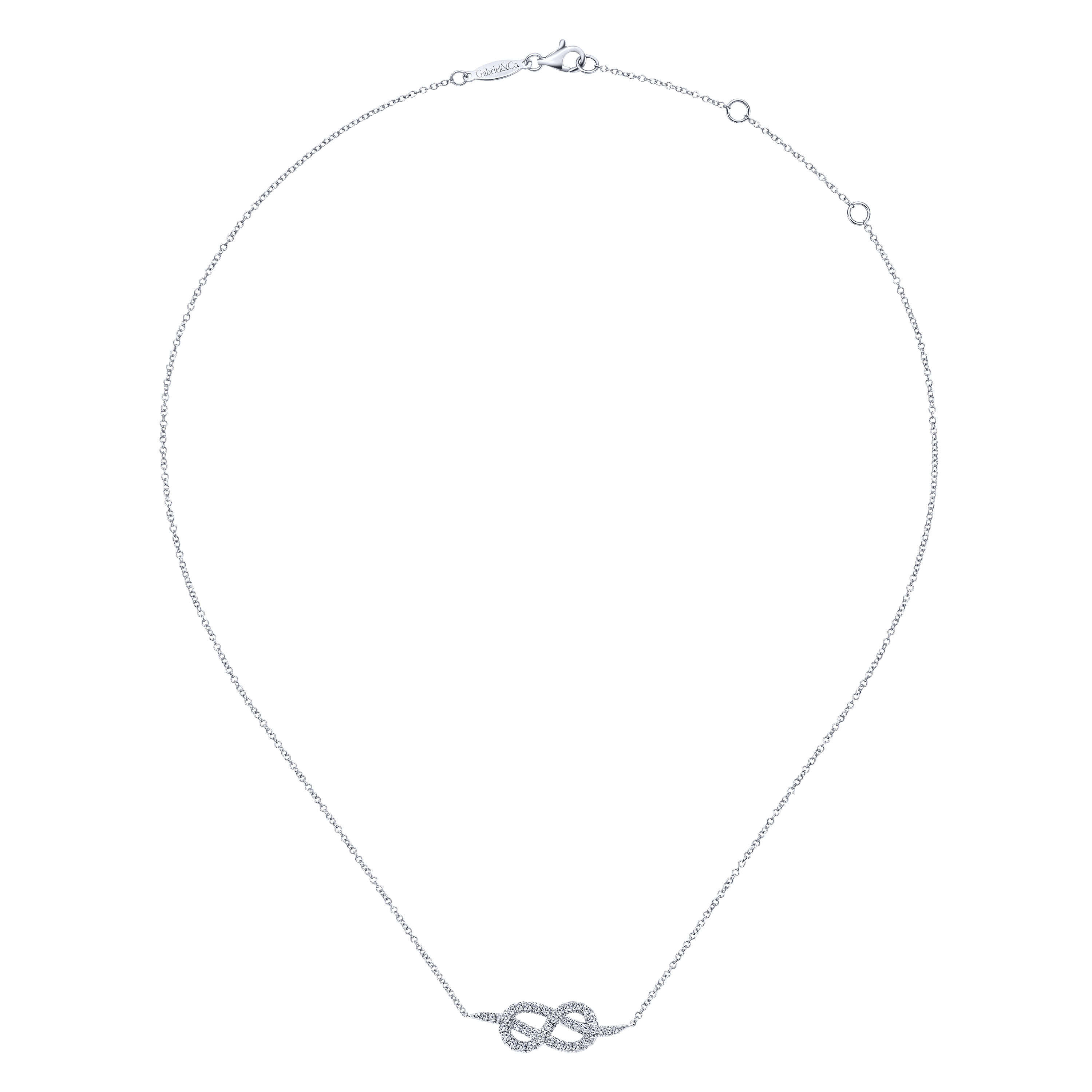 Eternal Love Infinity Diamond Pendant Necklace in 14K White Gold, photograph 2
