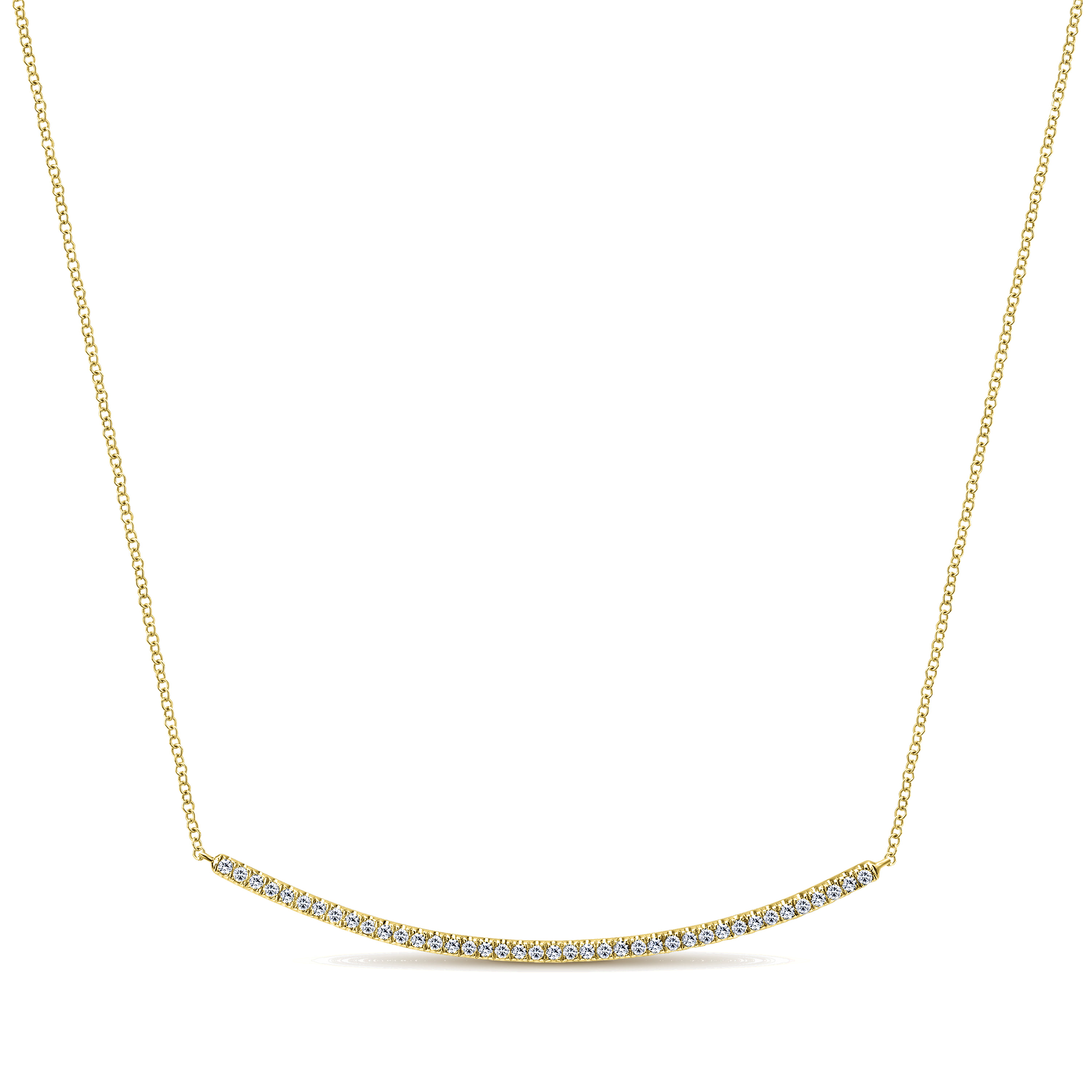 18 inch Diamond Pave Curved Bar Necklace