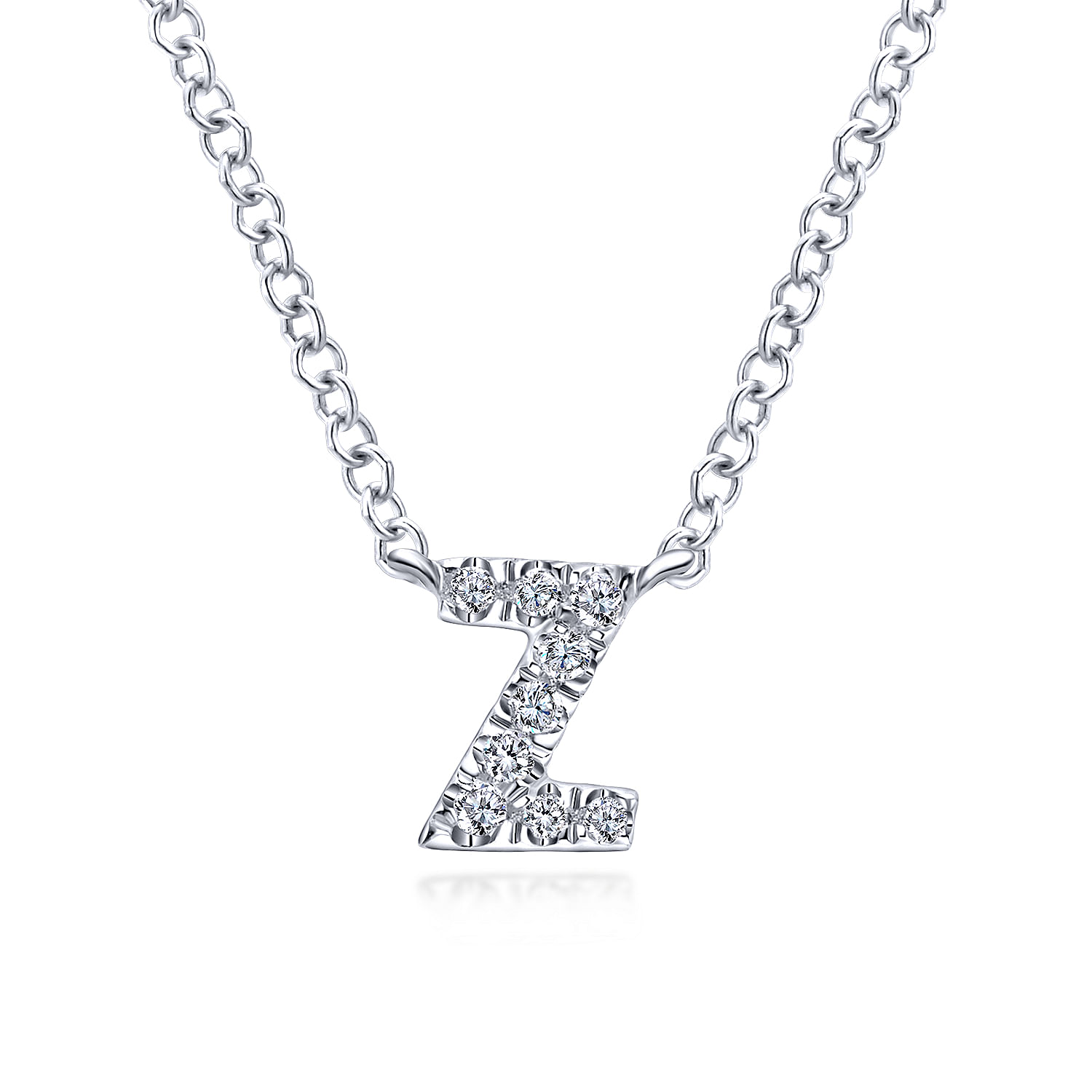 14K White Gold Finish Crown store Drip Letter Z. - Free 18