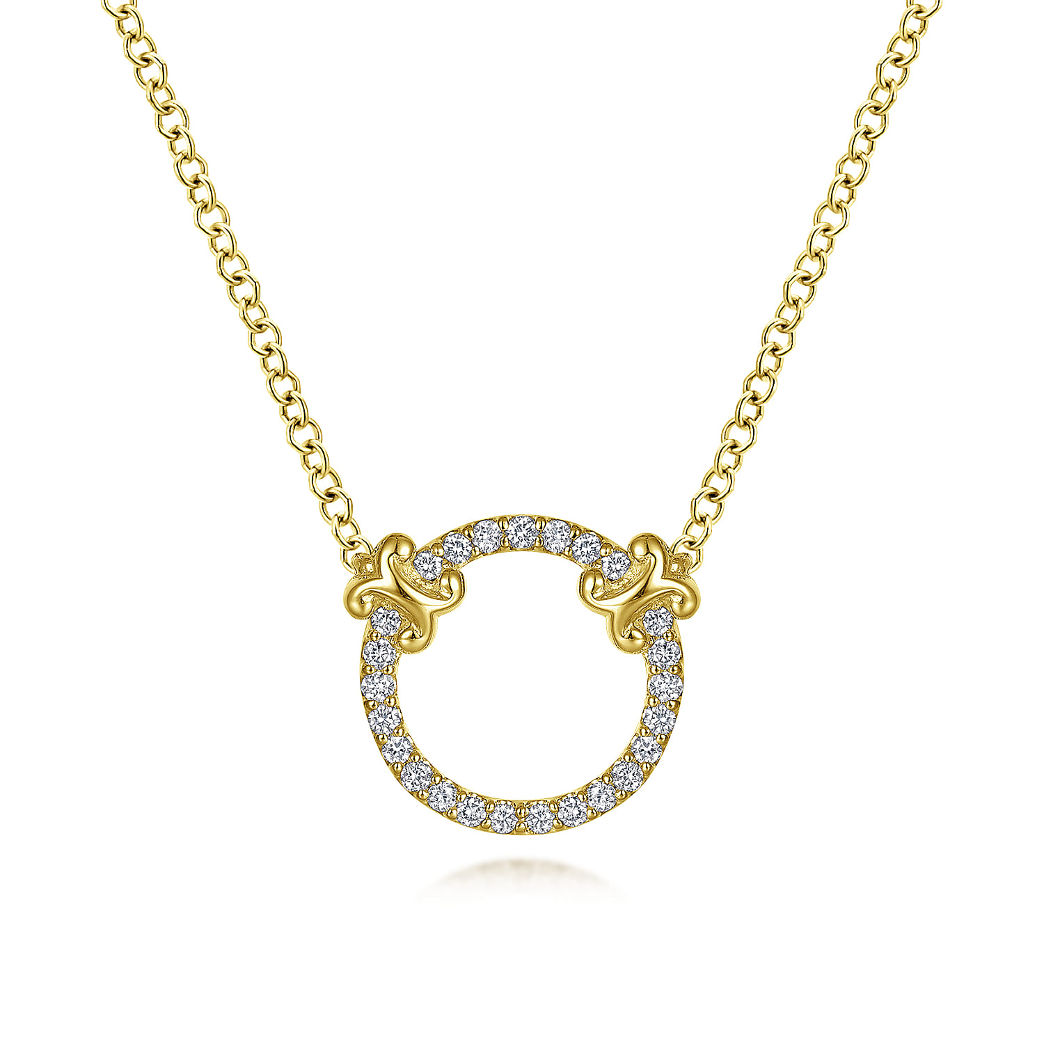 Open Diamond Circle Pendant Necklace