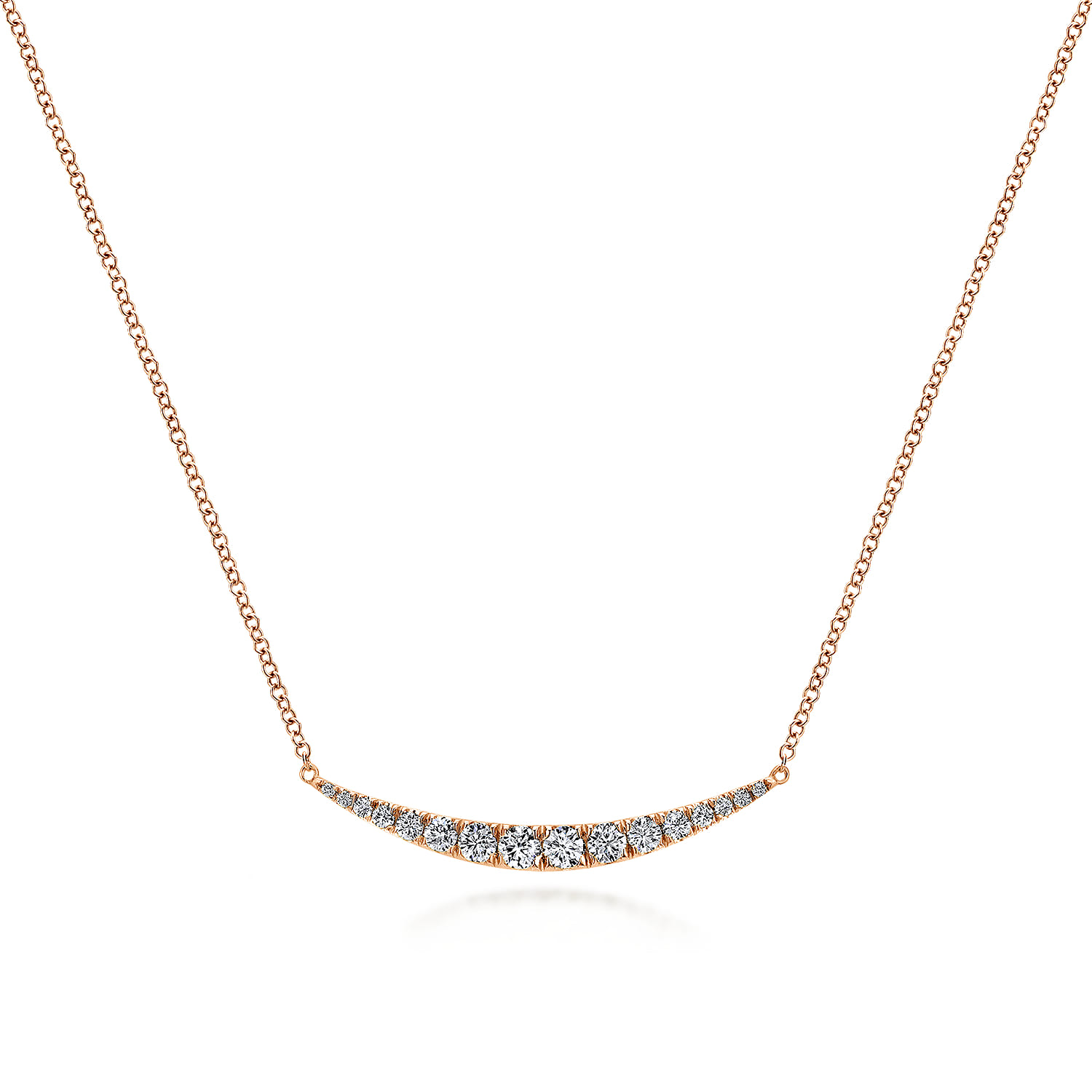 Curved Diamond Bar Necklace