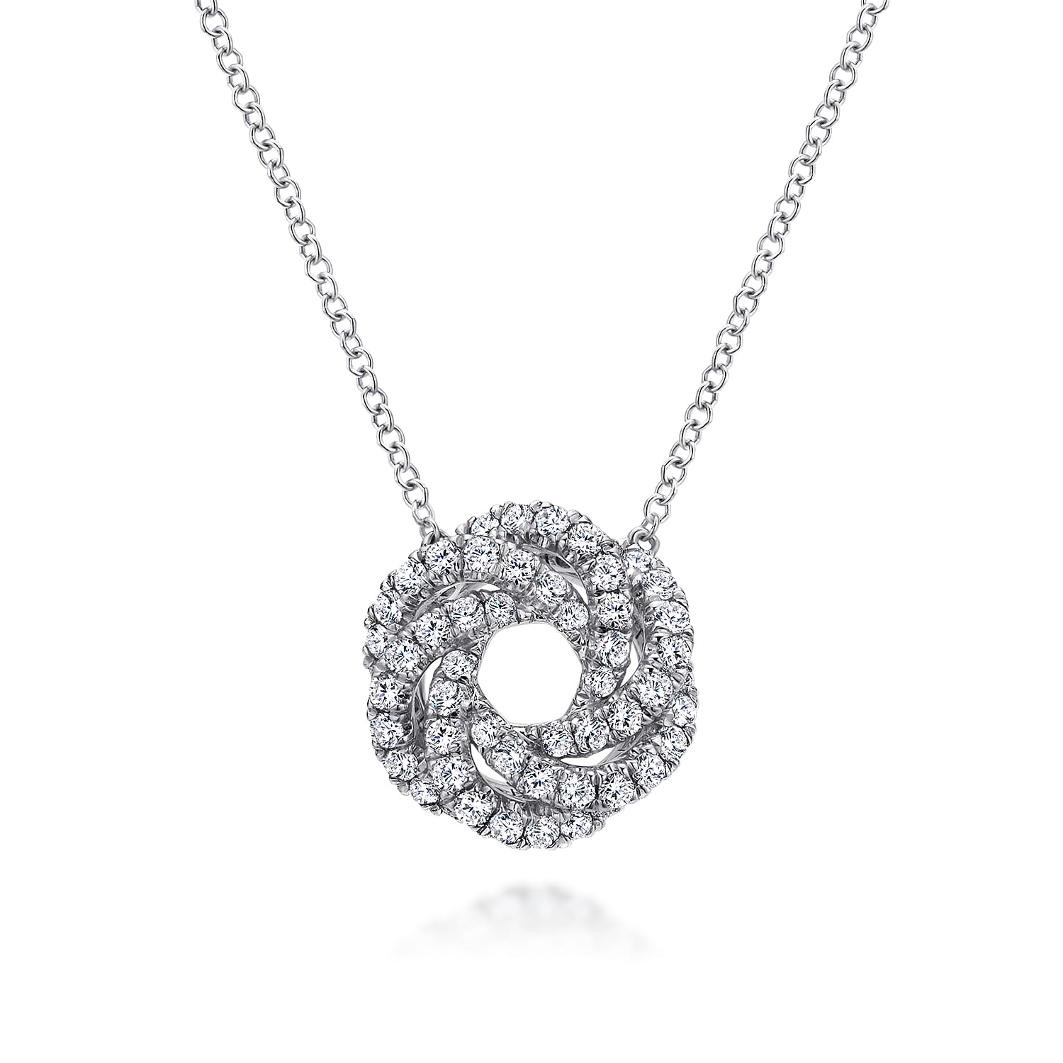 Diamond Knot Pendant Necklace