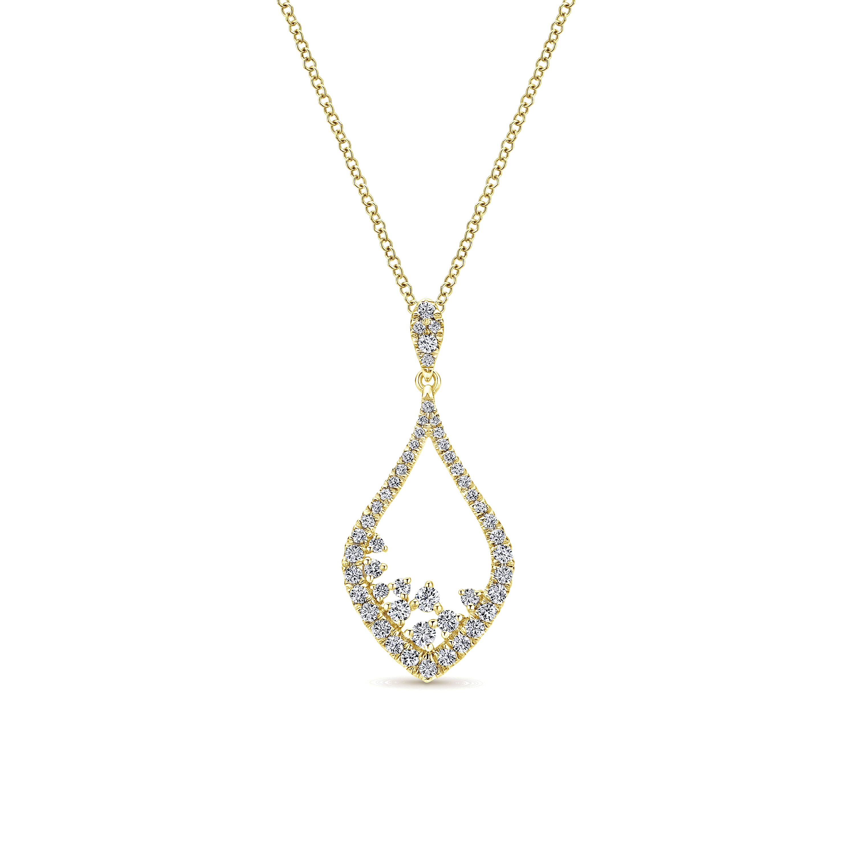 14K Yellow Gold Diamond Teardrop Pendant Necklace @ $2025