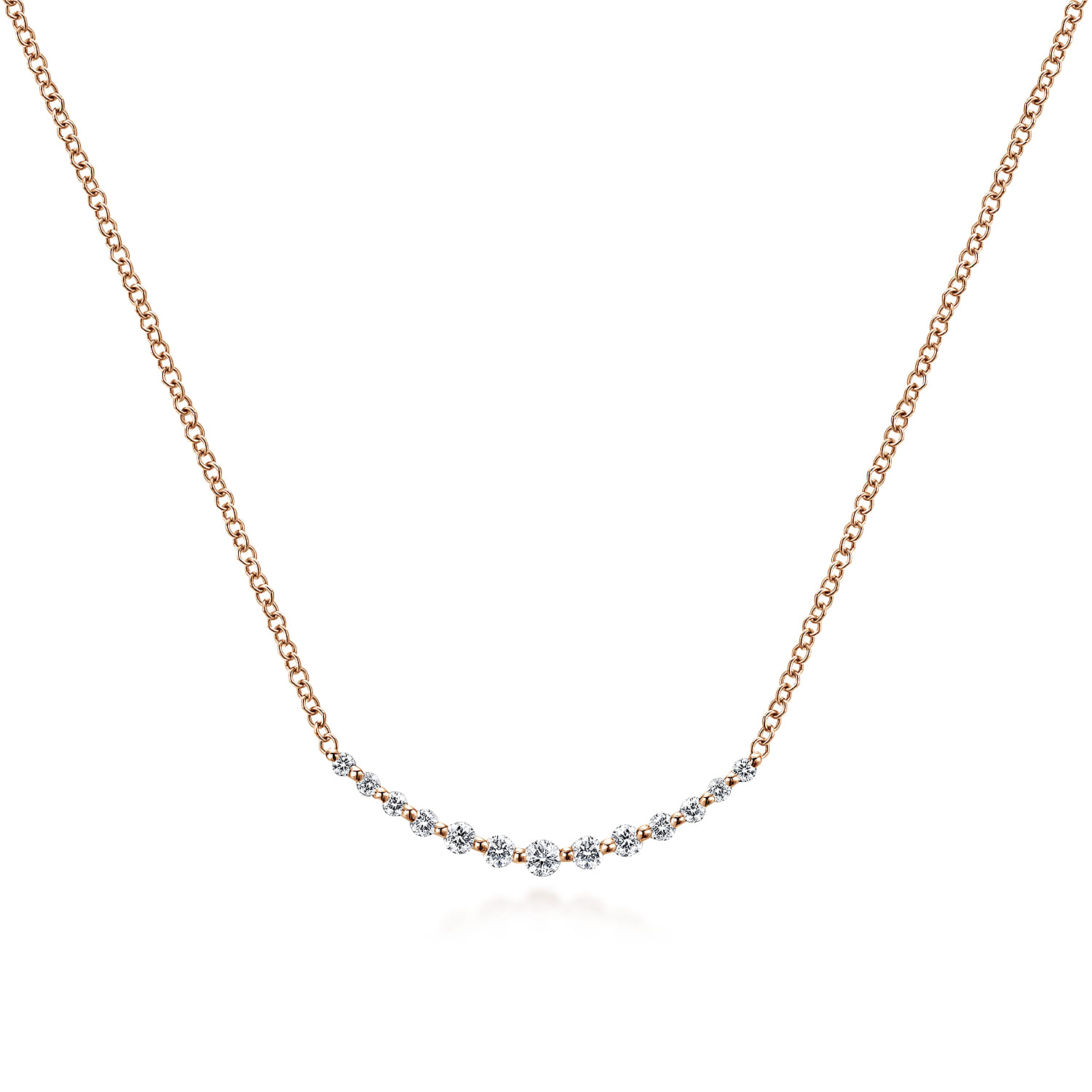 Diamond Curved Bar Necklace