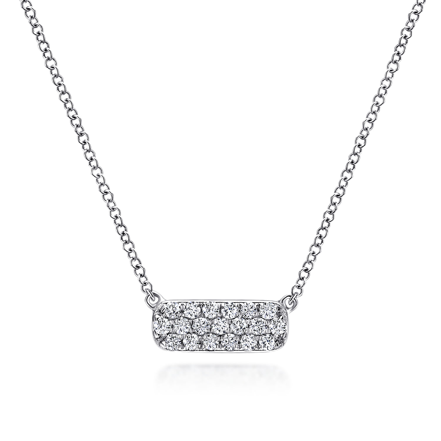 Pave Diamond Bar Necklace