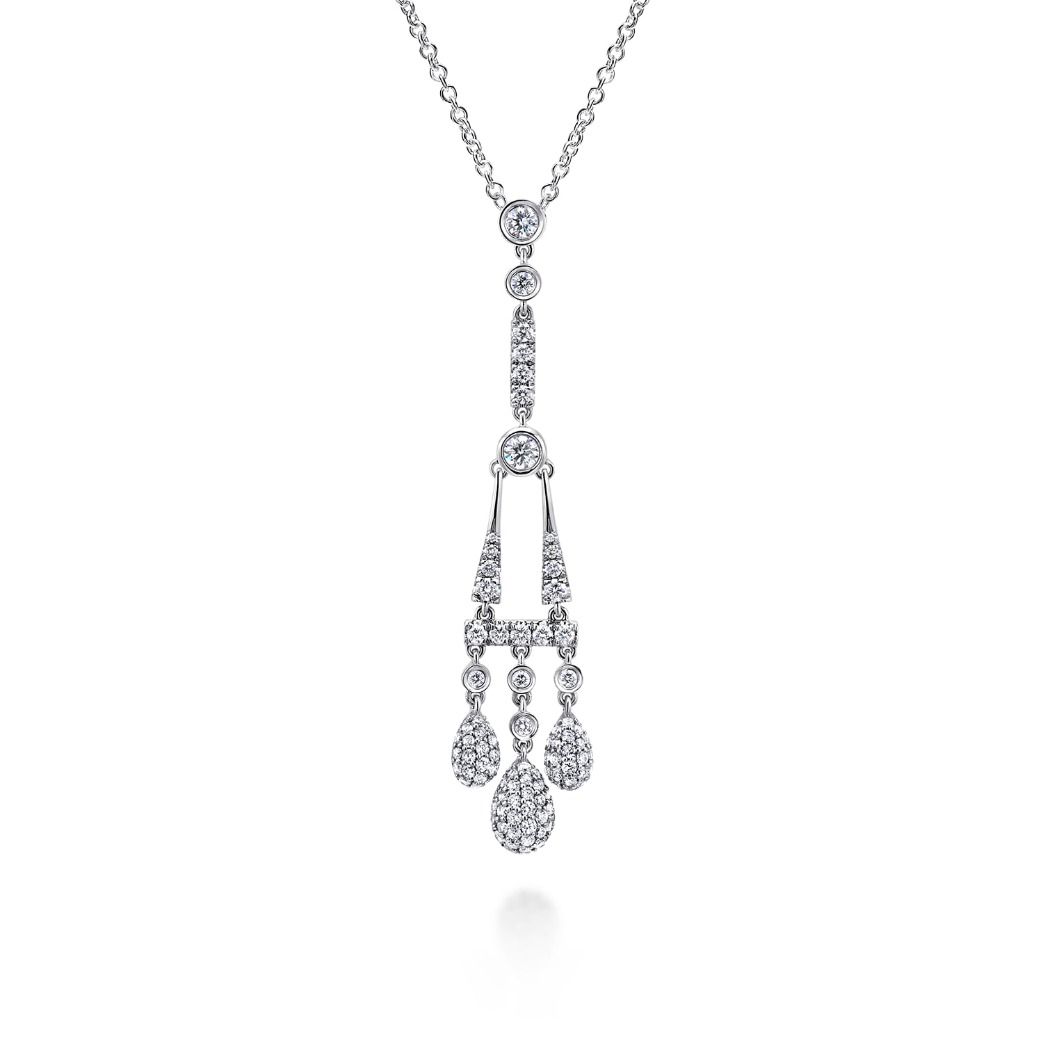 Linear Diamond Drops Necklace