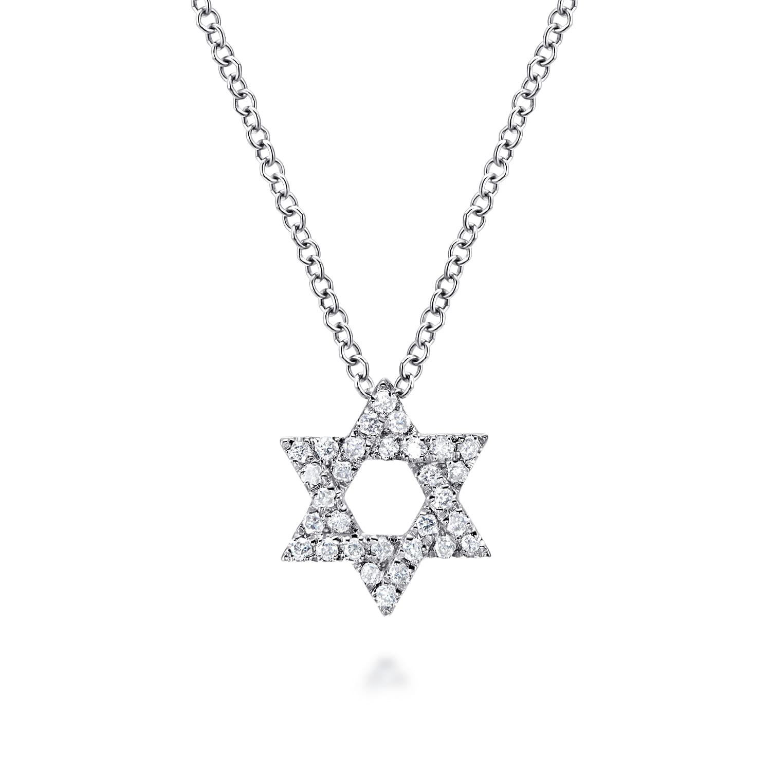 Pave Diamond Star of David Pendant Necklace