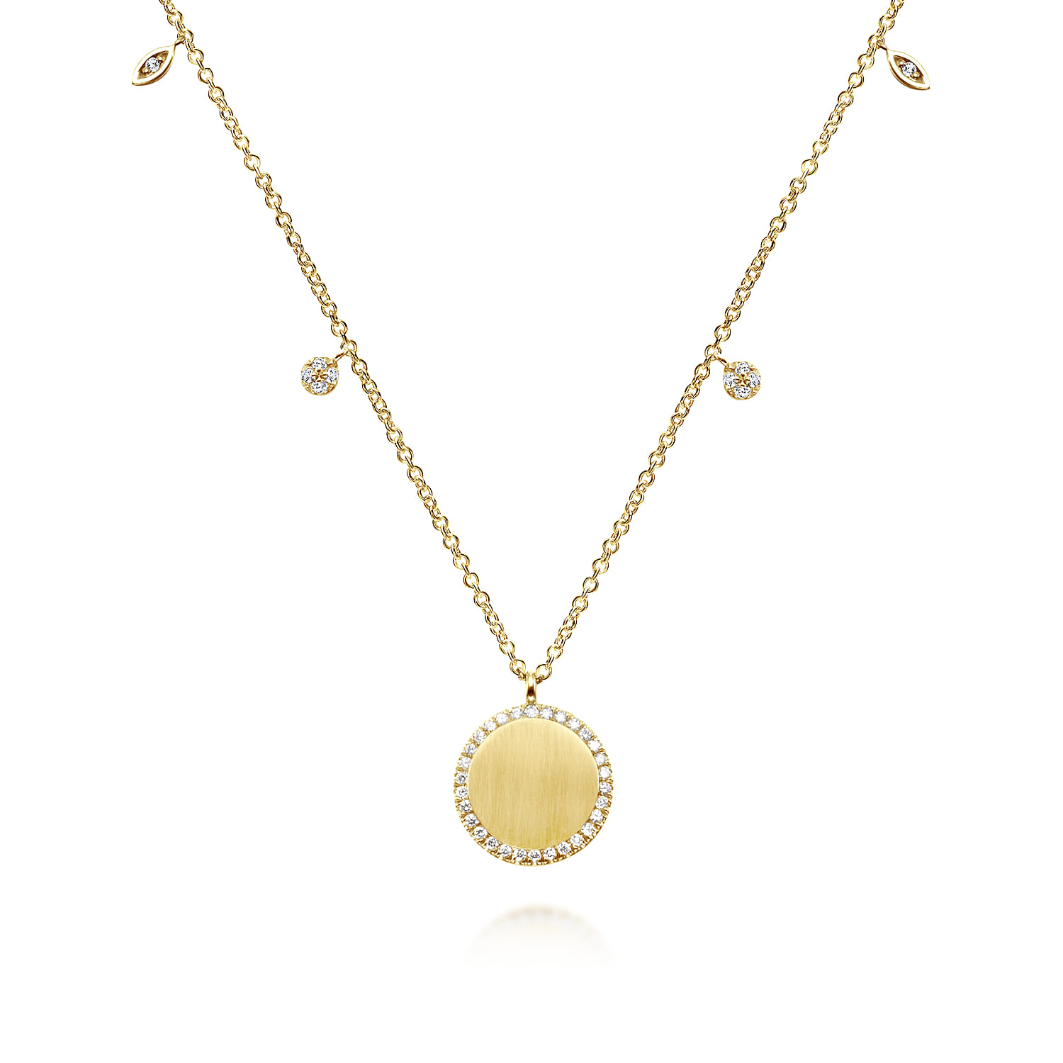 Pendant Necklace with Diamond Halo