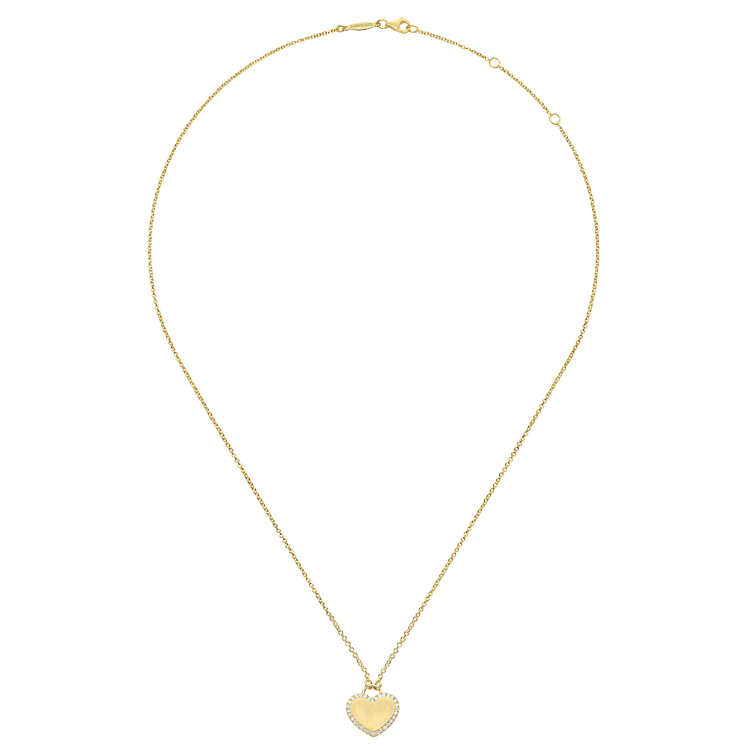 Diamond Halo Pendant Necklace in 14K Yellow Gold, photograph 2
