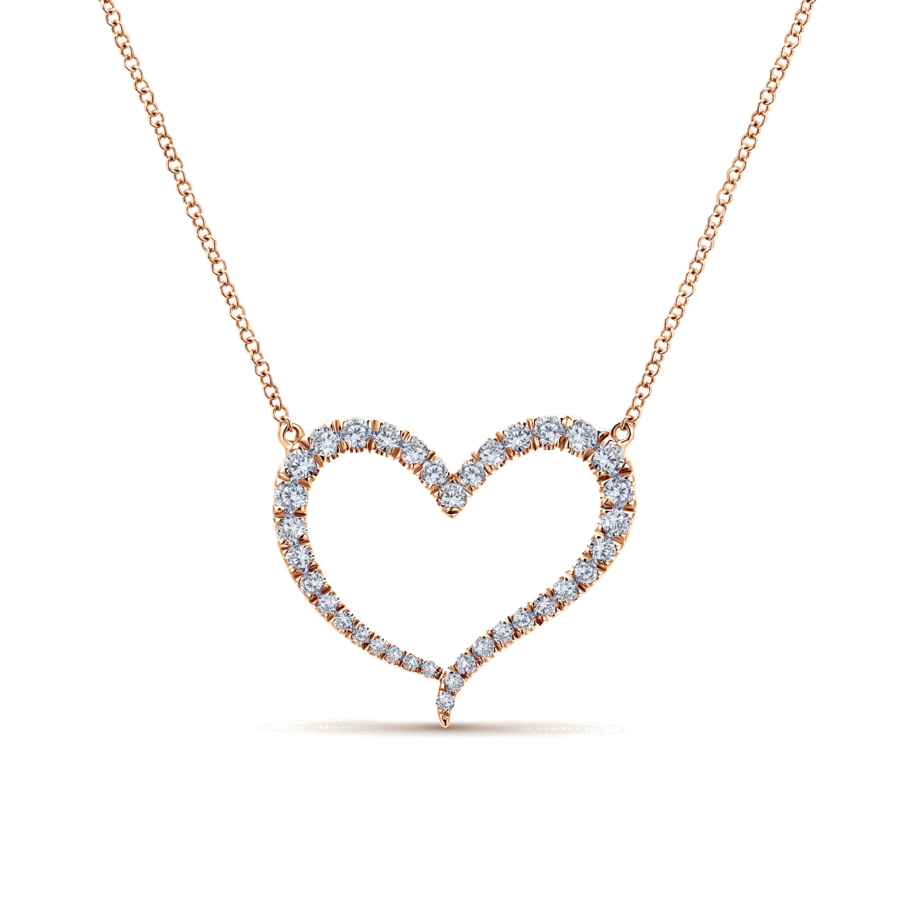 Diamond Open Fashion Necklace in 14K Rose Gold
