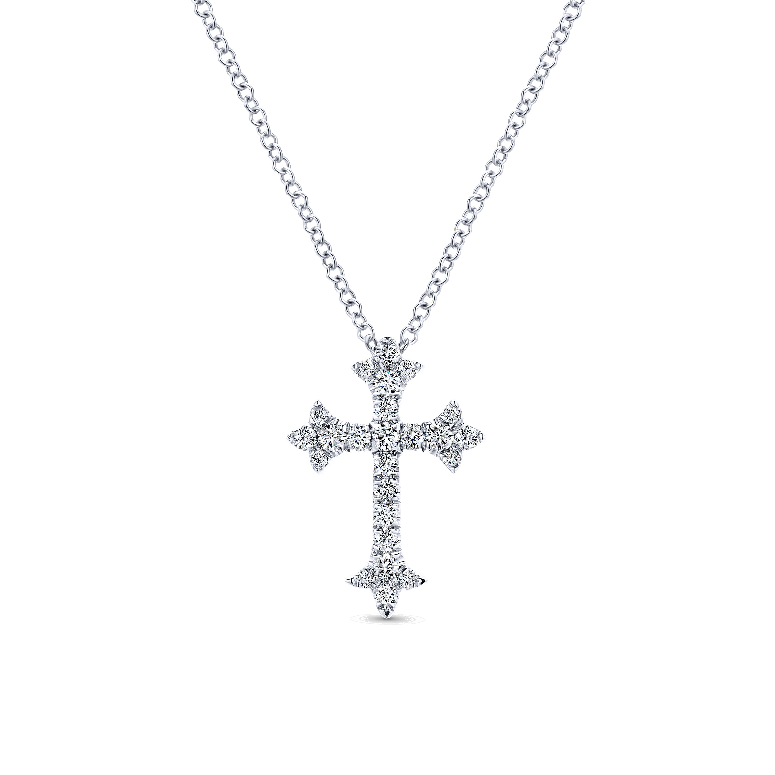 Black Diamond Cross Necklace, Christian Jewelry, Cross Pendant, Diamond Cross Necklace Gift online For Her 14K White Gold Over Pendant Necklace.