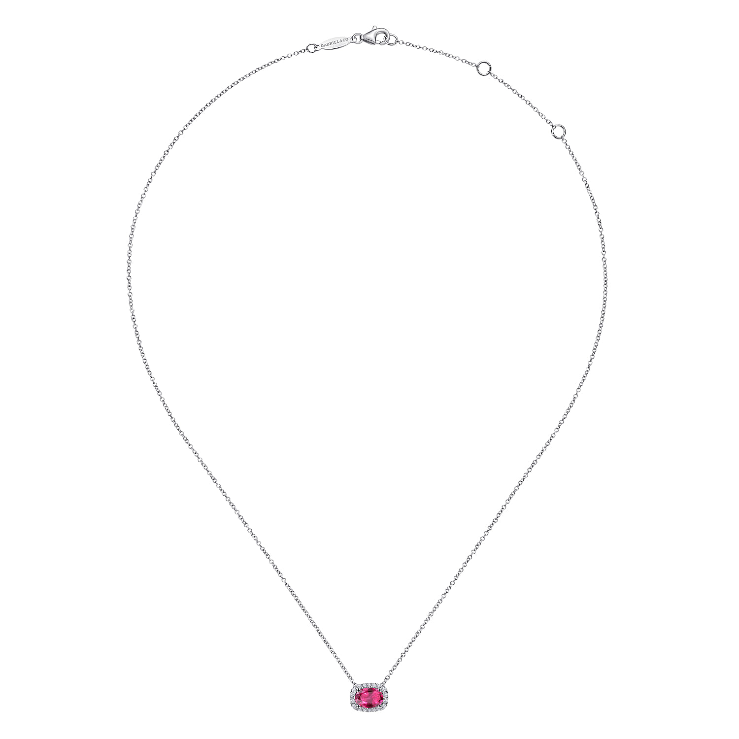 Ruby Necklace in 14K White Gold, photograph 2