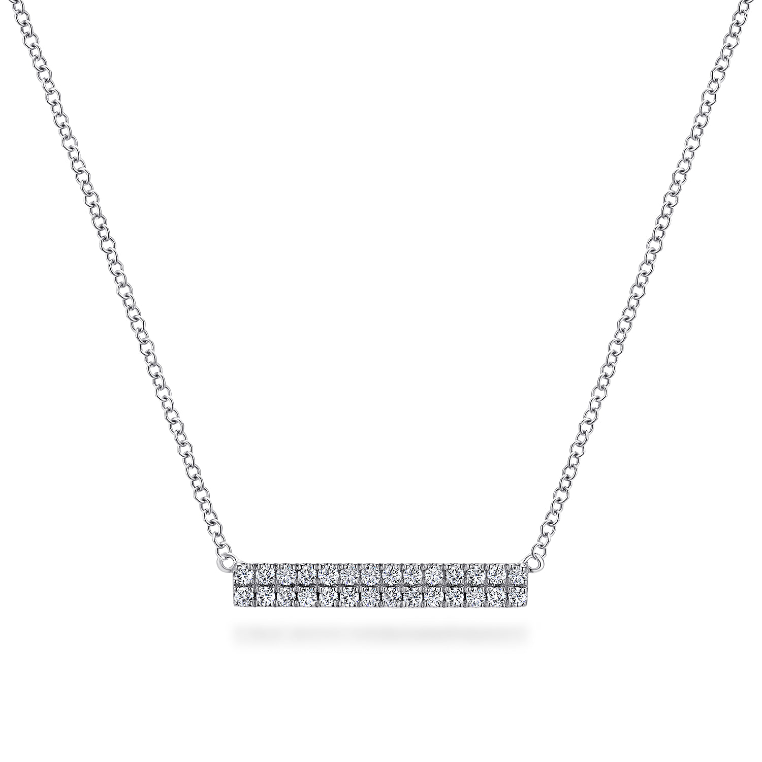 Rectangular Diamond Bar Necklace