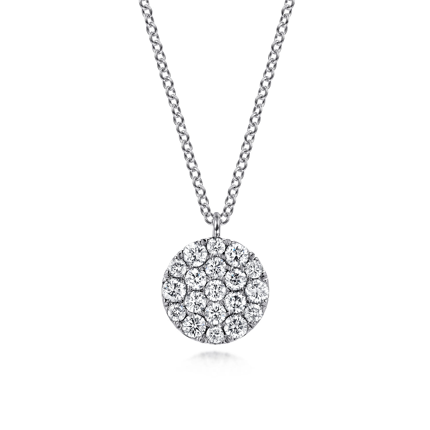 Diamond Disc Pendant Necklace