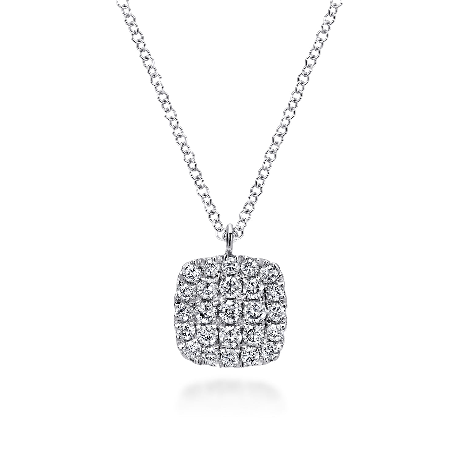 Shaped Diamond Cluster Pendant Necklace