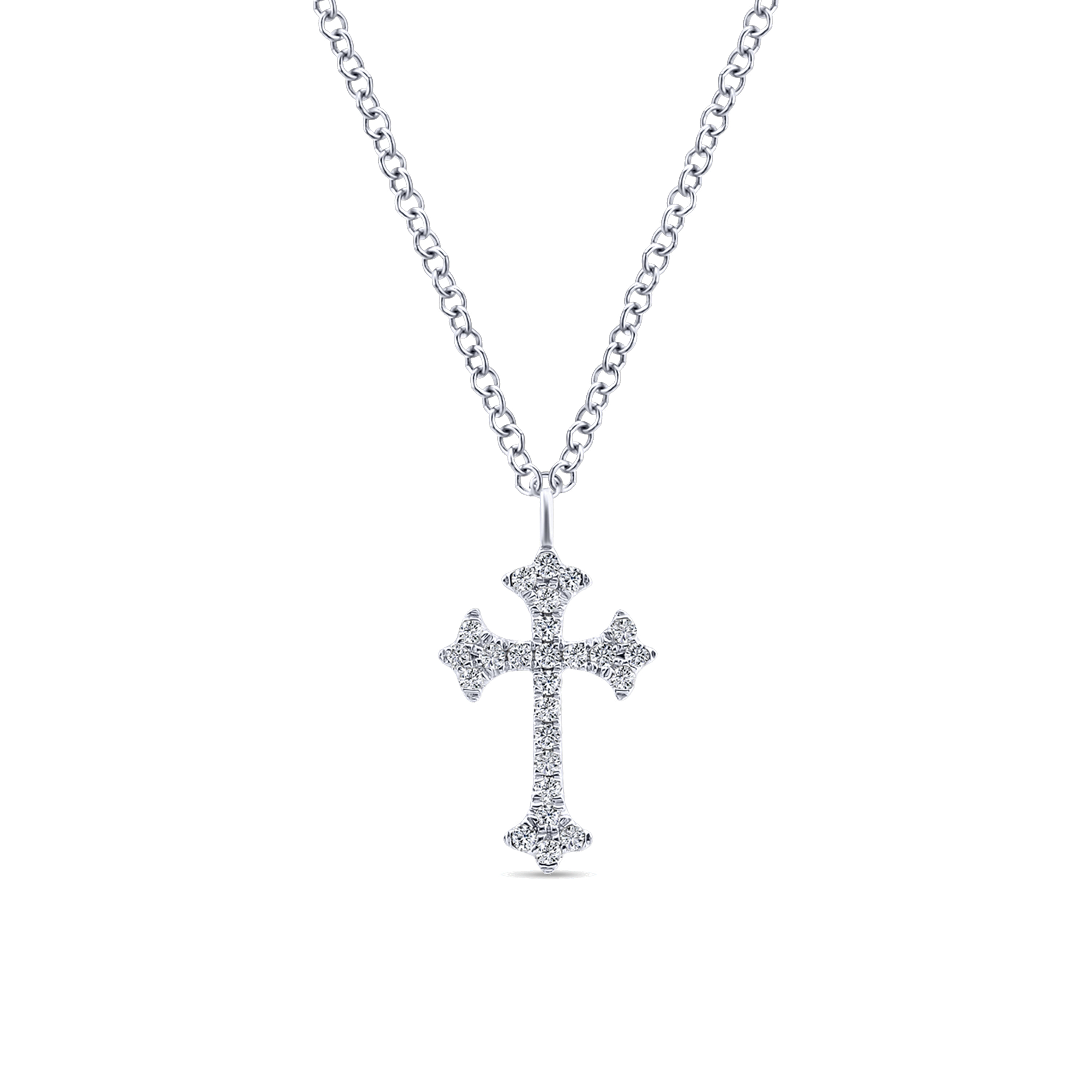 Diamond Trefoil Cross Necklace