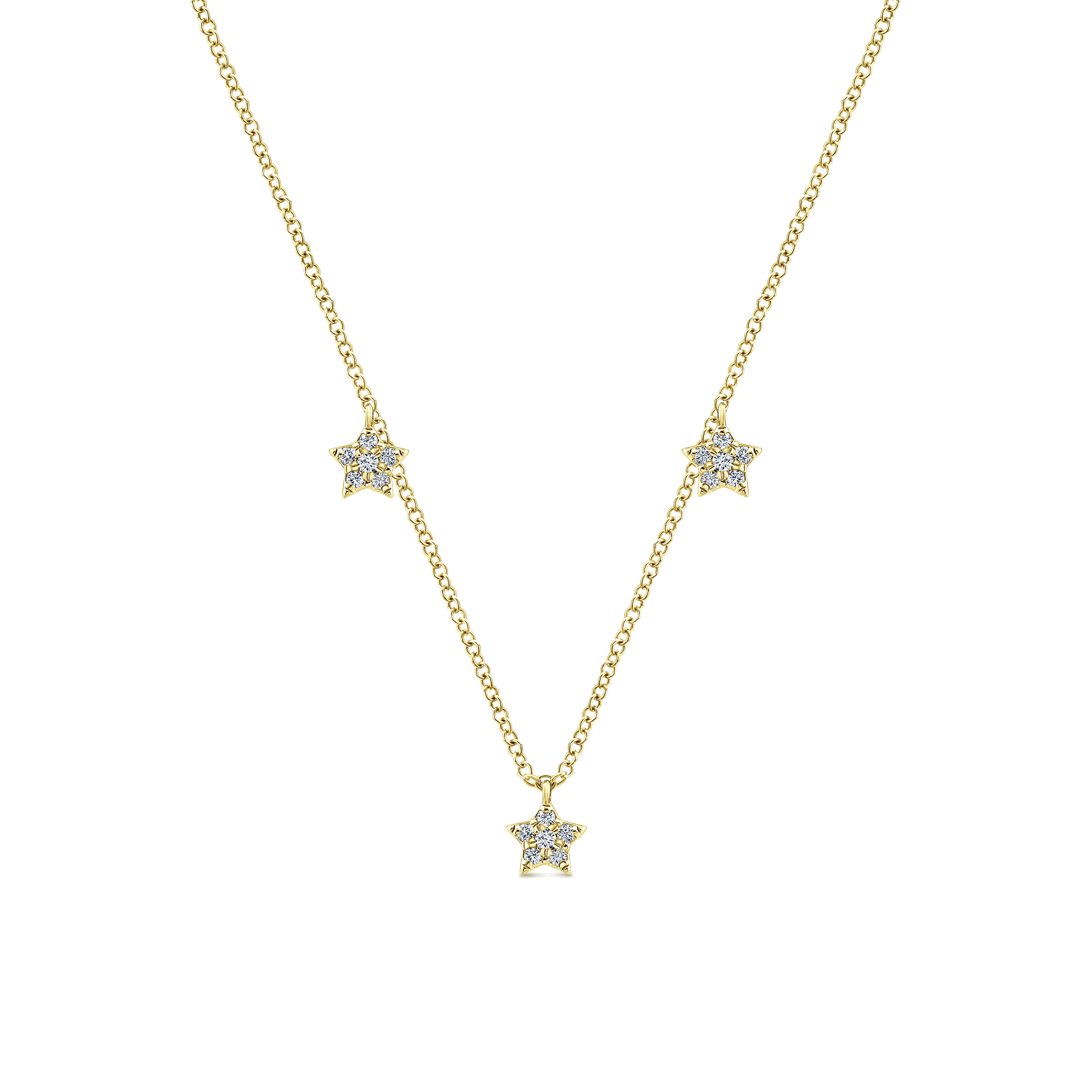 Pave Diamond Star Station Necklace