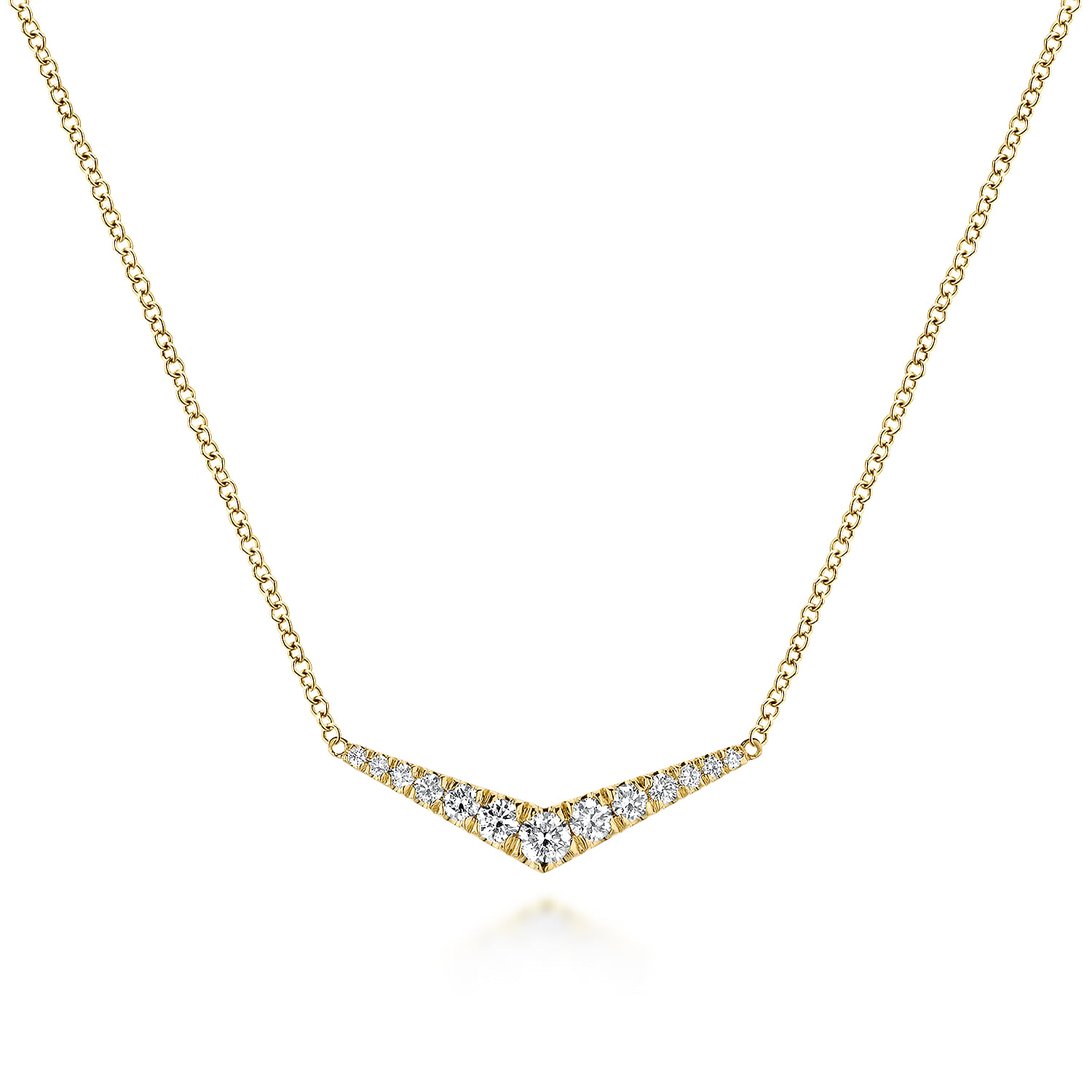 Curved Diamond Bar Necklace
