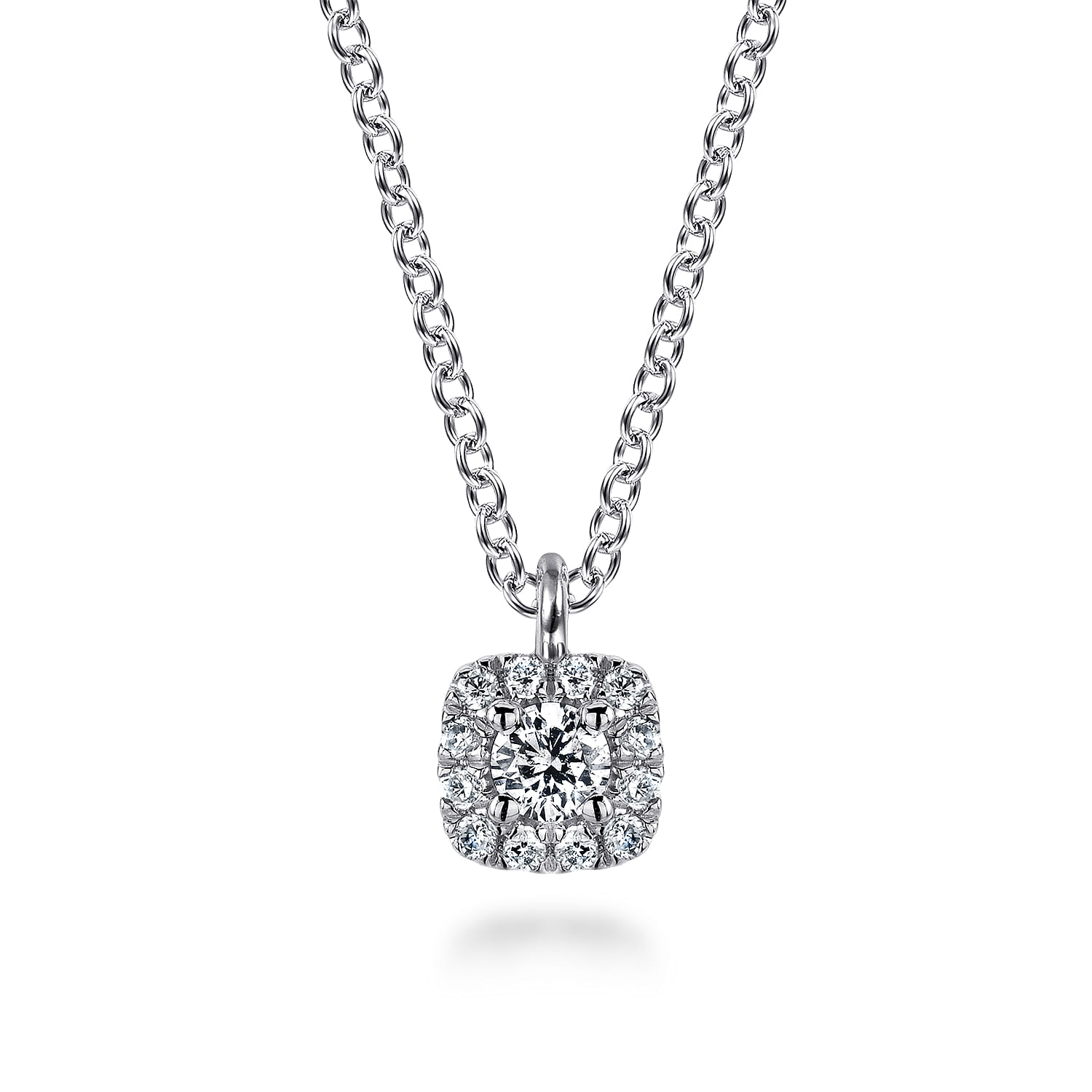 Halo Diamond Pendant Necklace