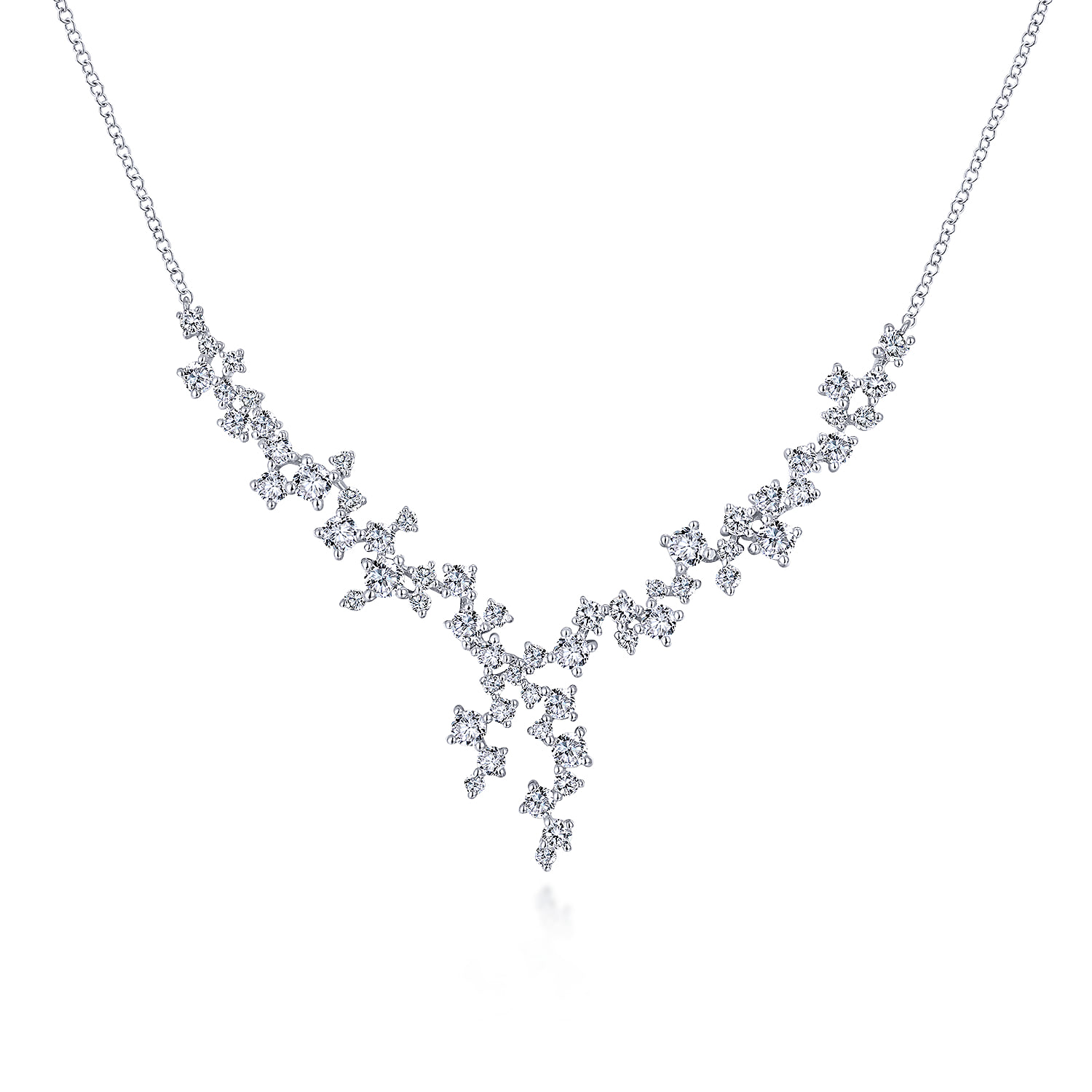 Waterfall Lariat Diamond Cluster Necklace