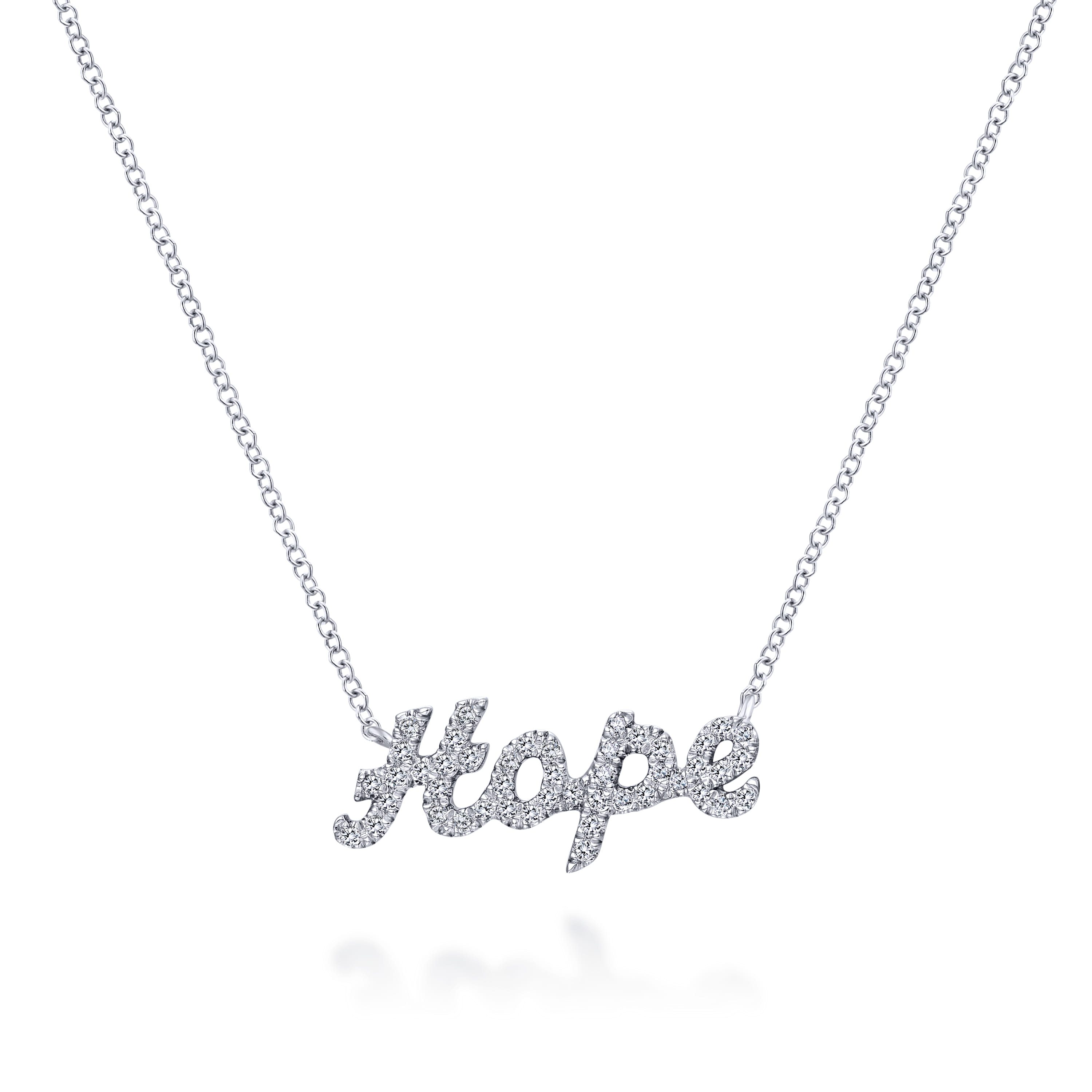 Diamond Pave Hope Necklace
