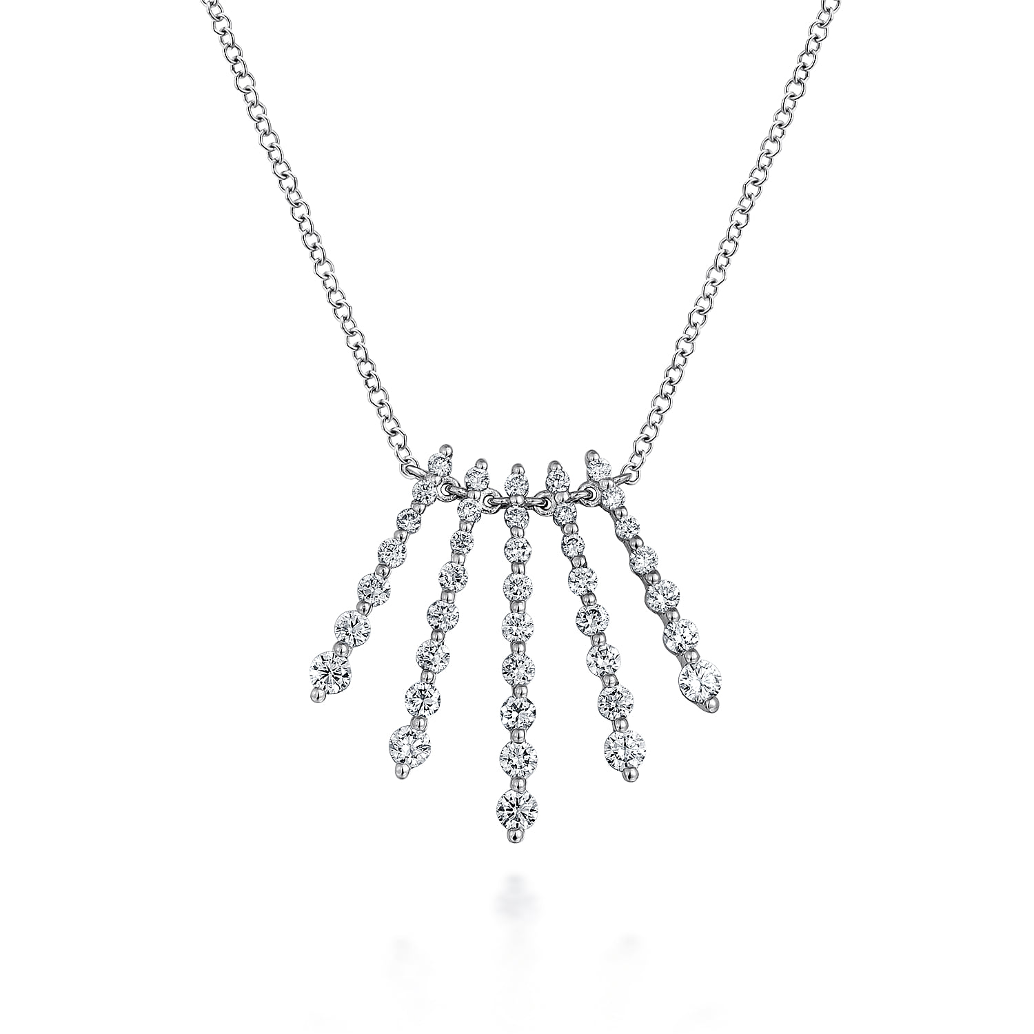 Graduating Diamond Bar Fan Necklace