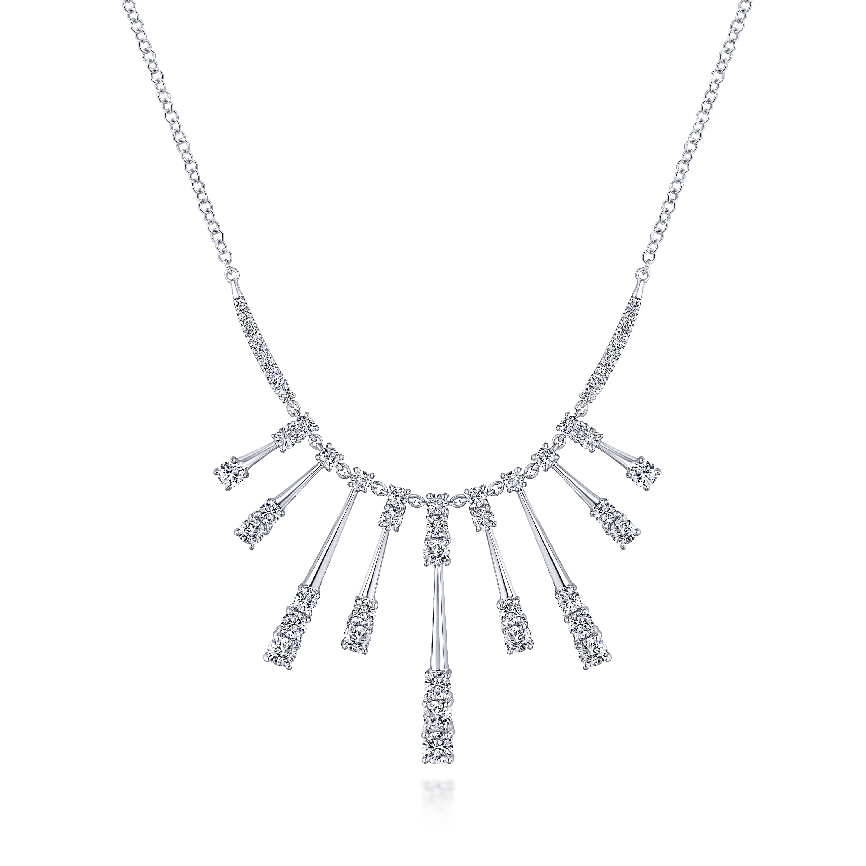 Multi Diamond Bar Station Necklace