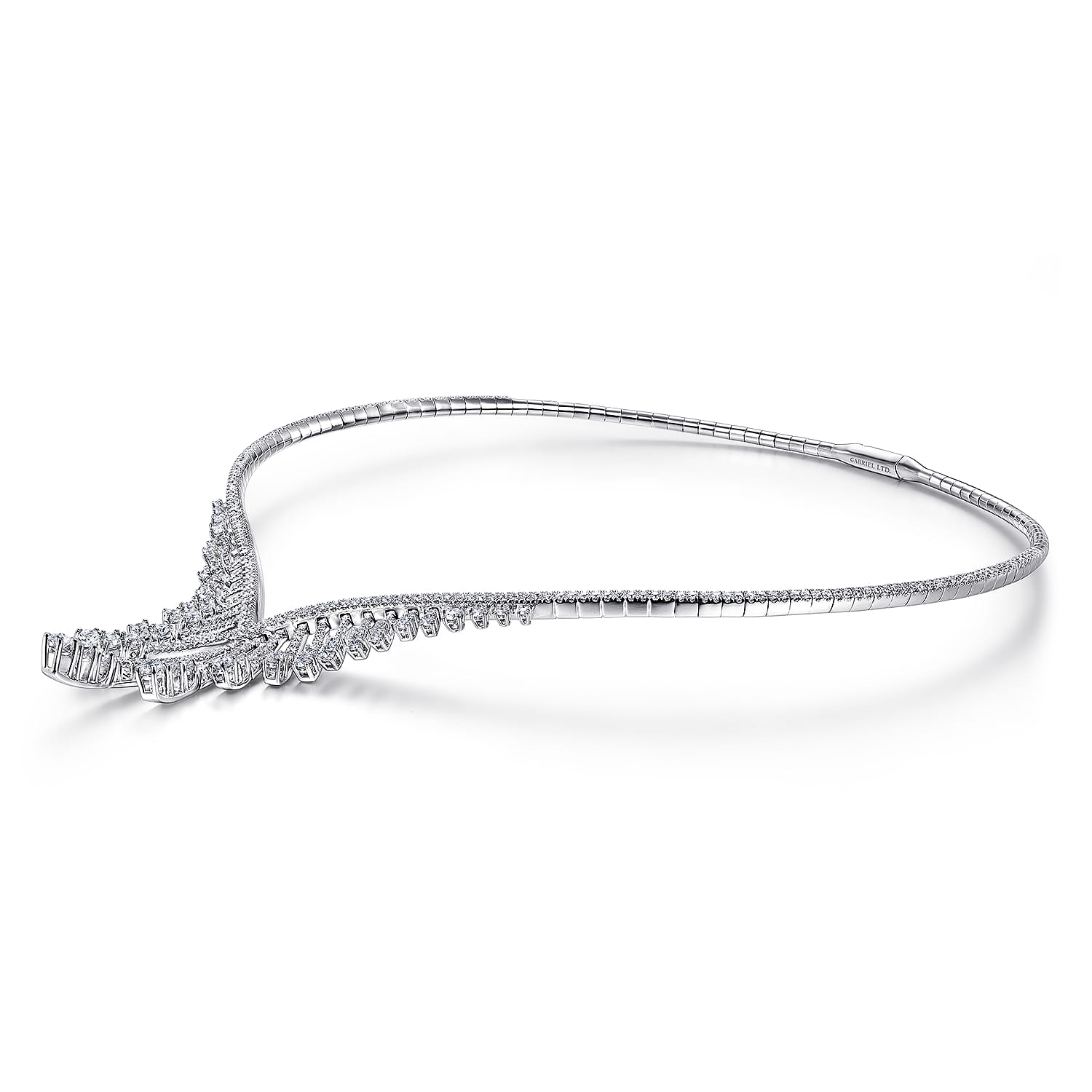 Diamond Choker Necklace in 18K White Gold, photograph 2