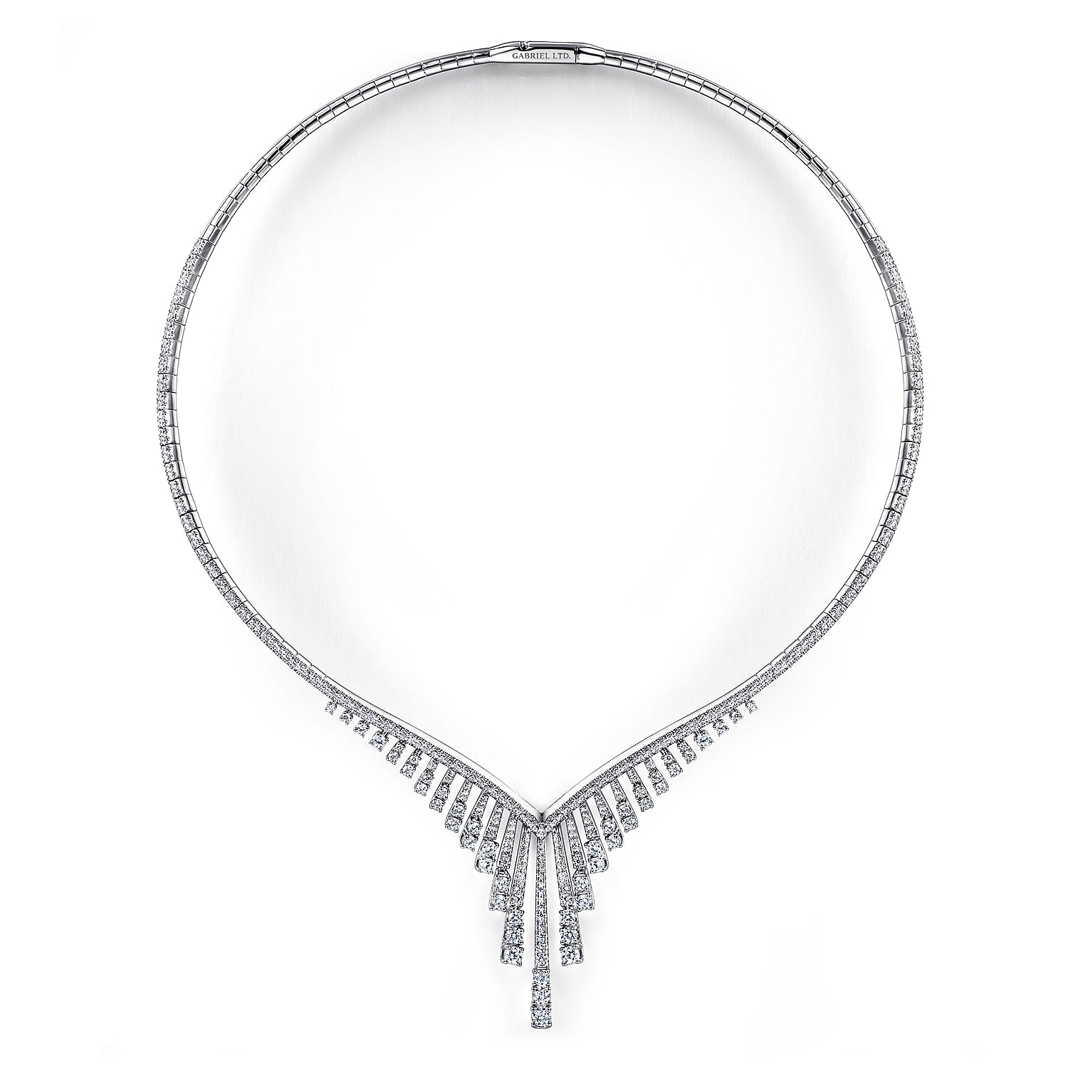 Diamond Choker Necklace in 18K White Gold, photograph 3