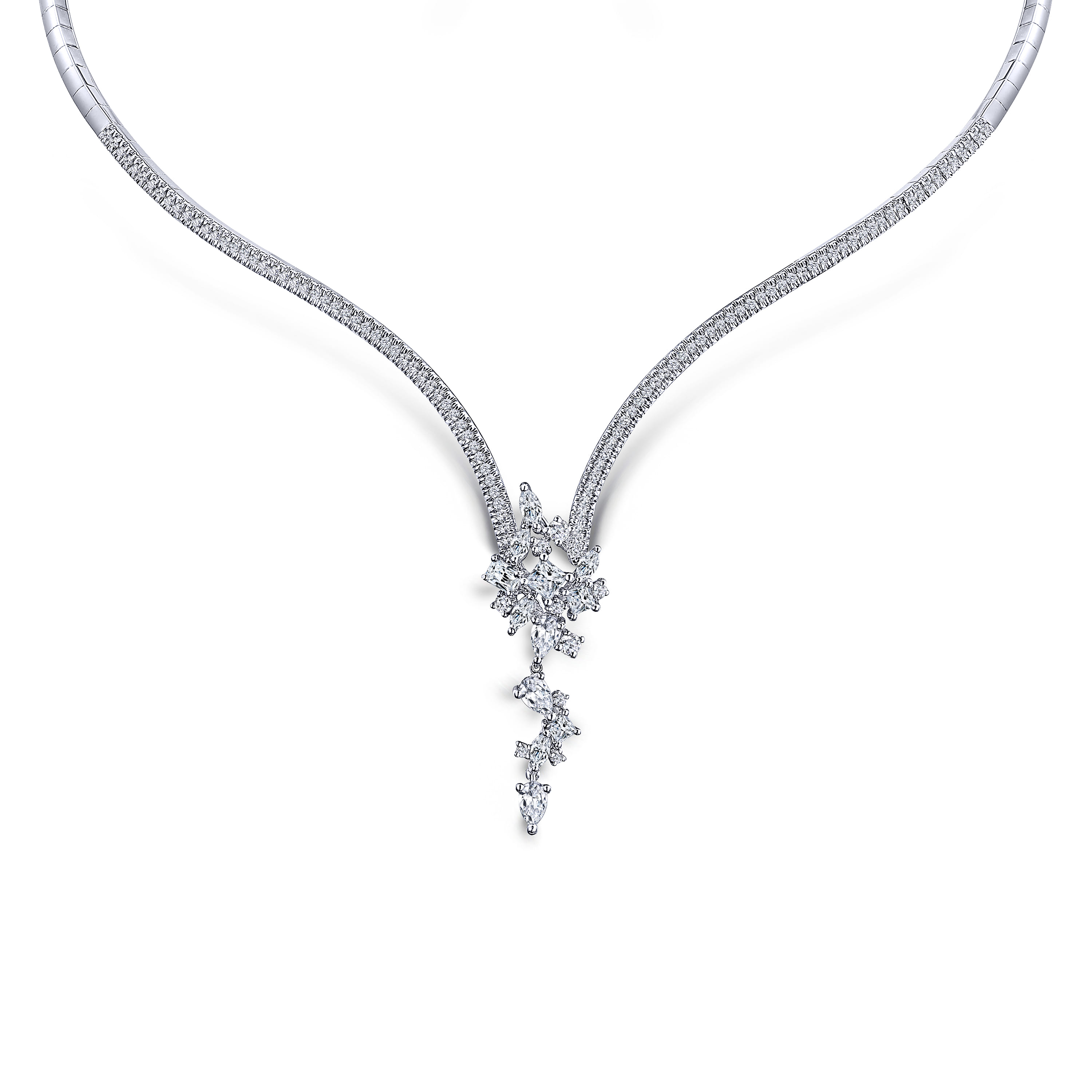 Diamond Waterfall Choker Necklace