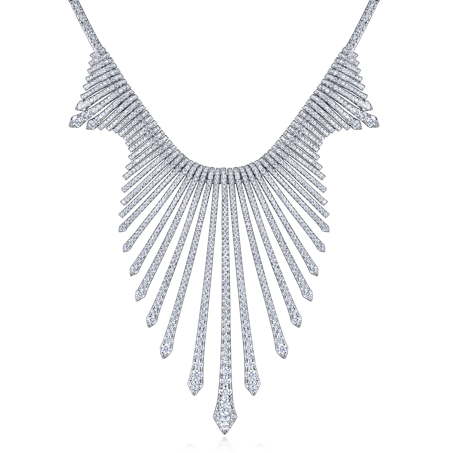 Graduating Spikes Diamond Statement Necklace