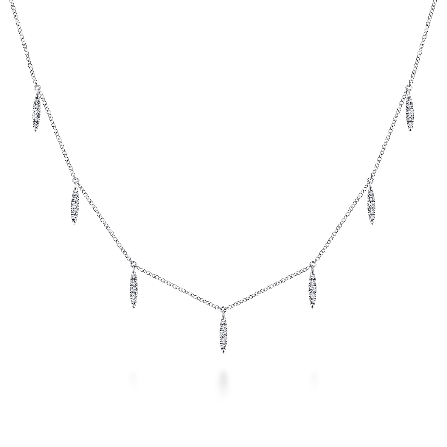 Diamond Choker Necklace with Diamond Spike Drops