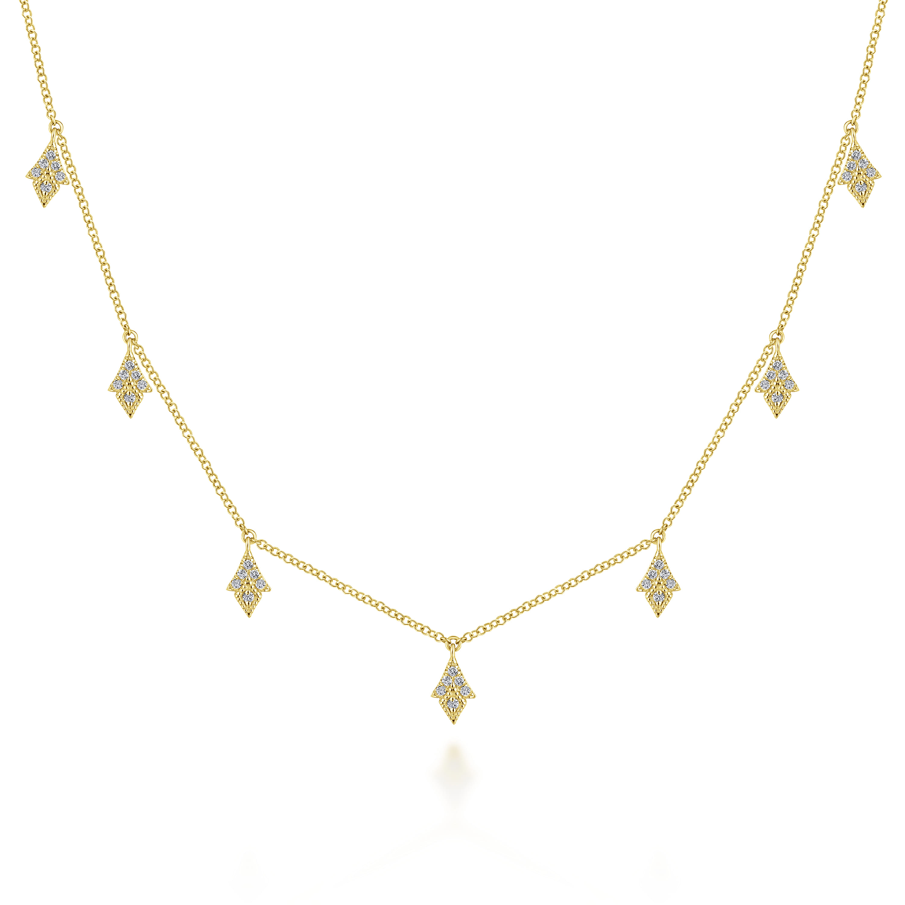 Diamond Choker Necklace with Diamond Kite Drops