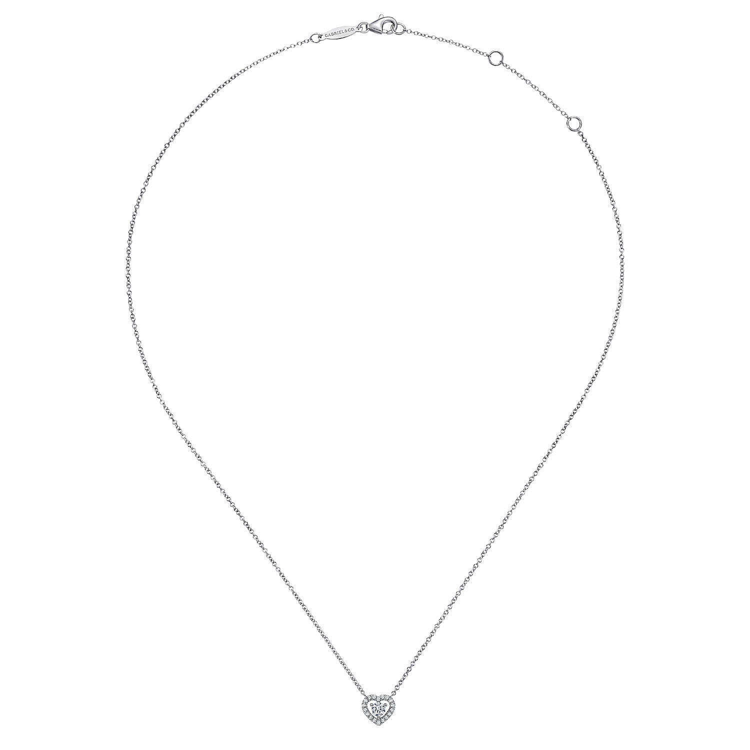Diamond Pendant Necklace in 14K White Gold, photograph 2