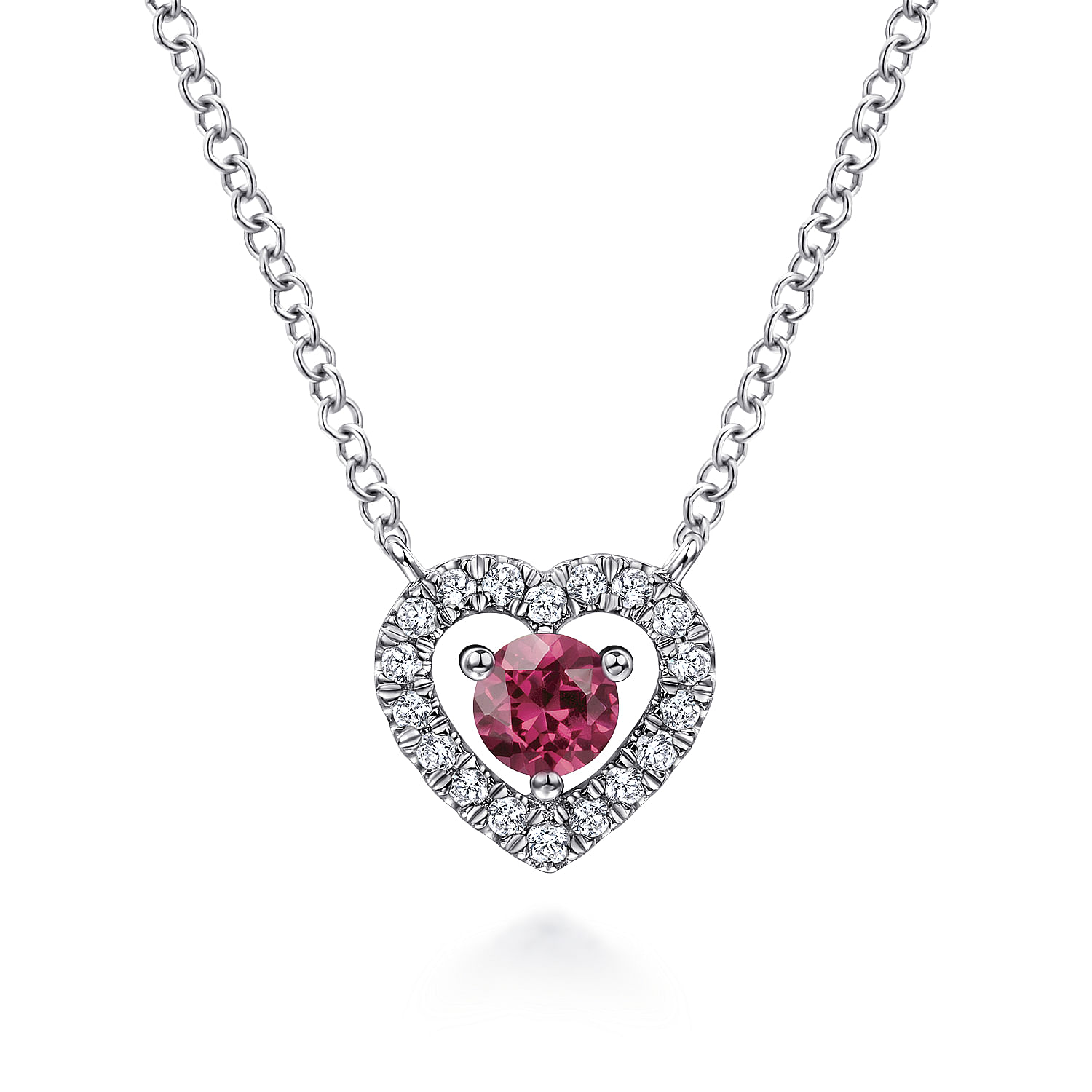 Pink tourmaline online heart necklace