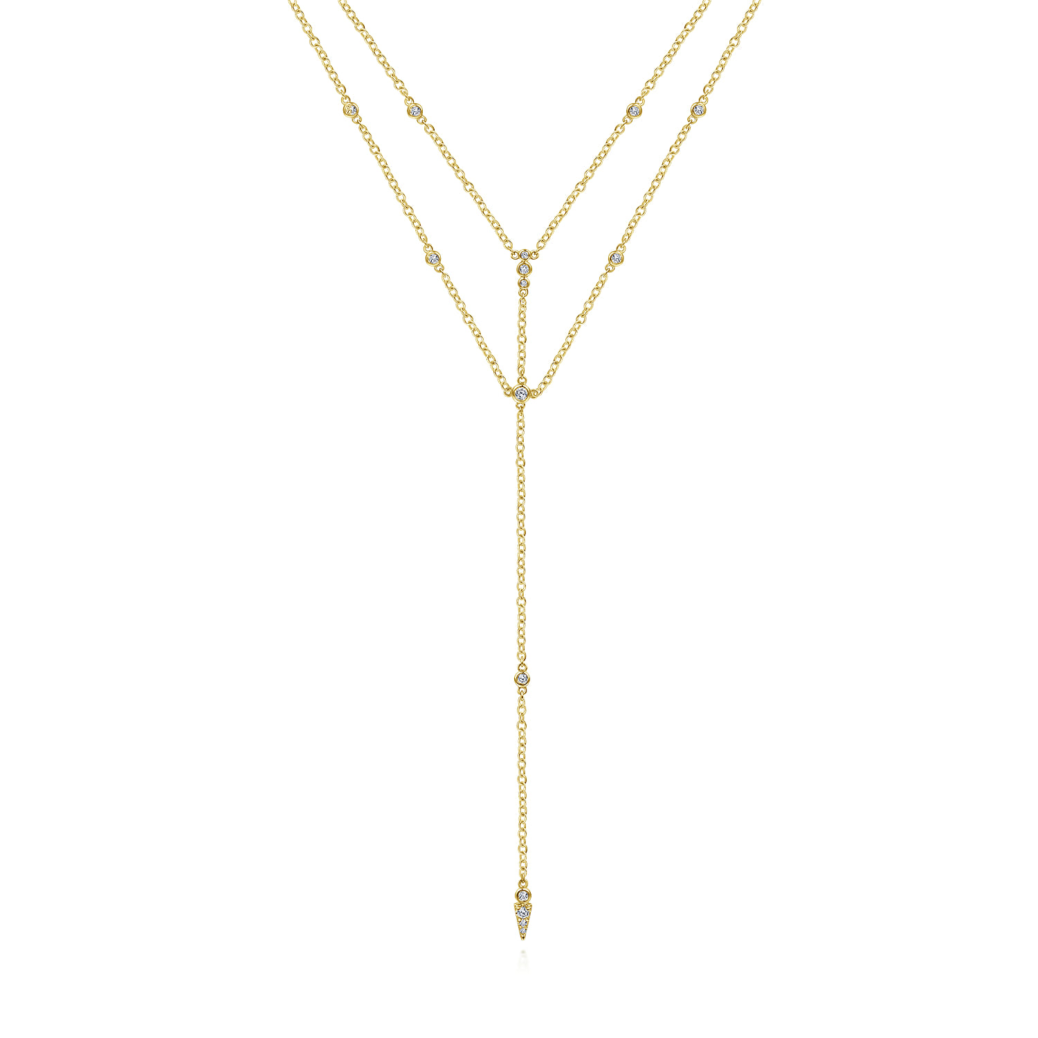Diamond Station Layered Y Necklace