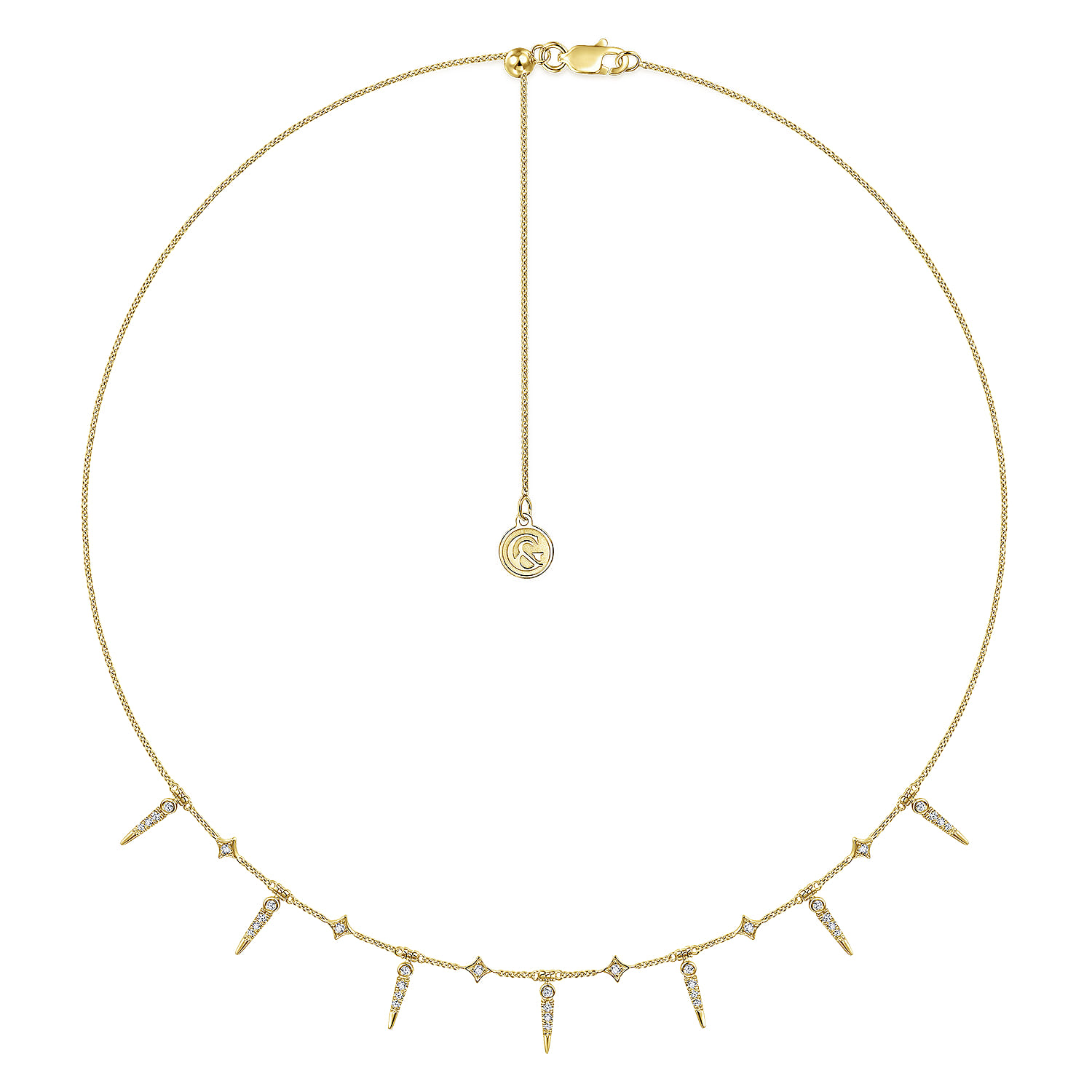 Diamond Necklace in 14K Yellow Gold, photograph 2