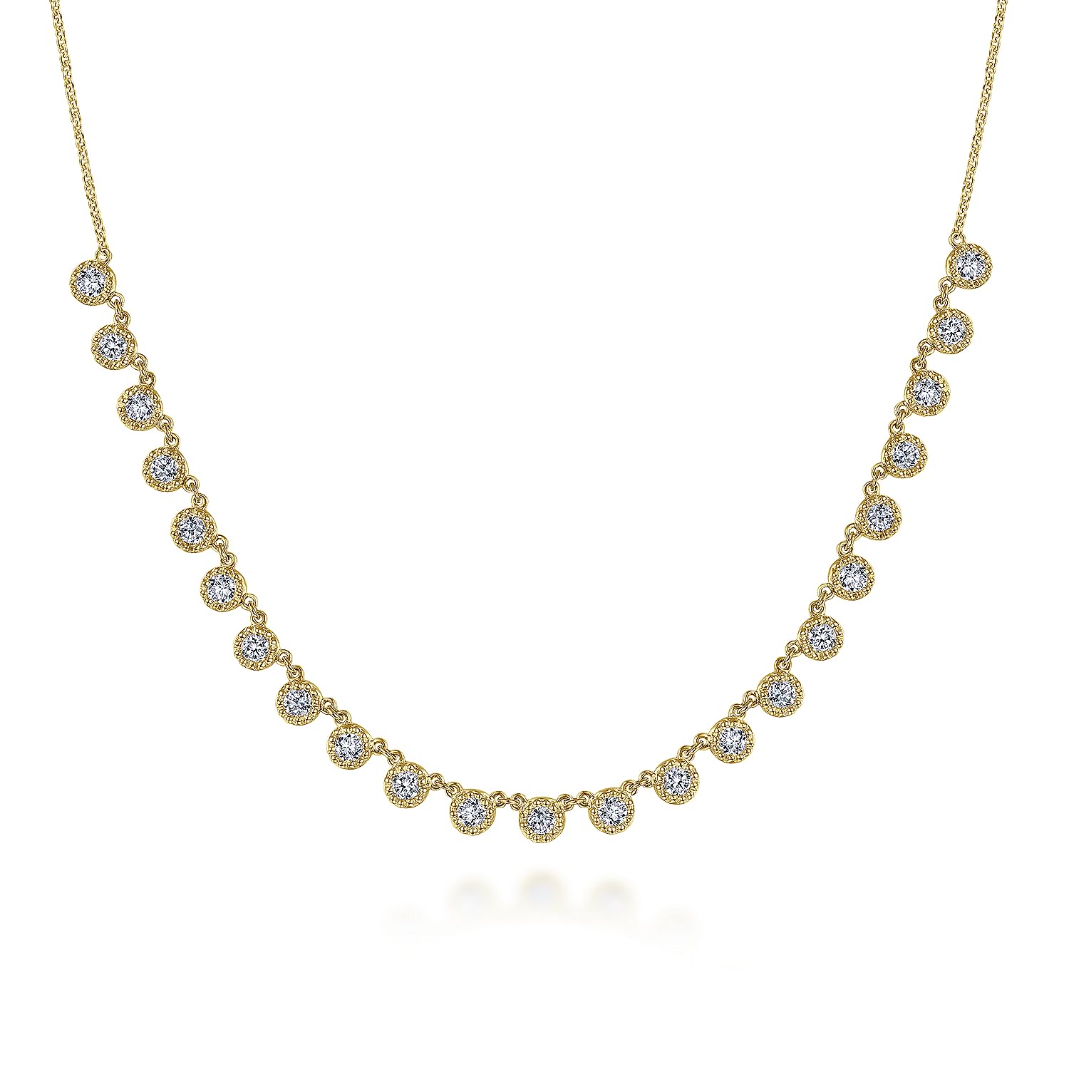 14k solid gold .18 ct. diamond choker hot necklace dainty 14.5 inches