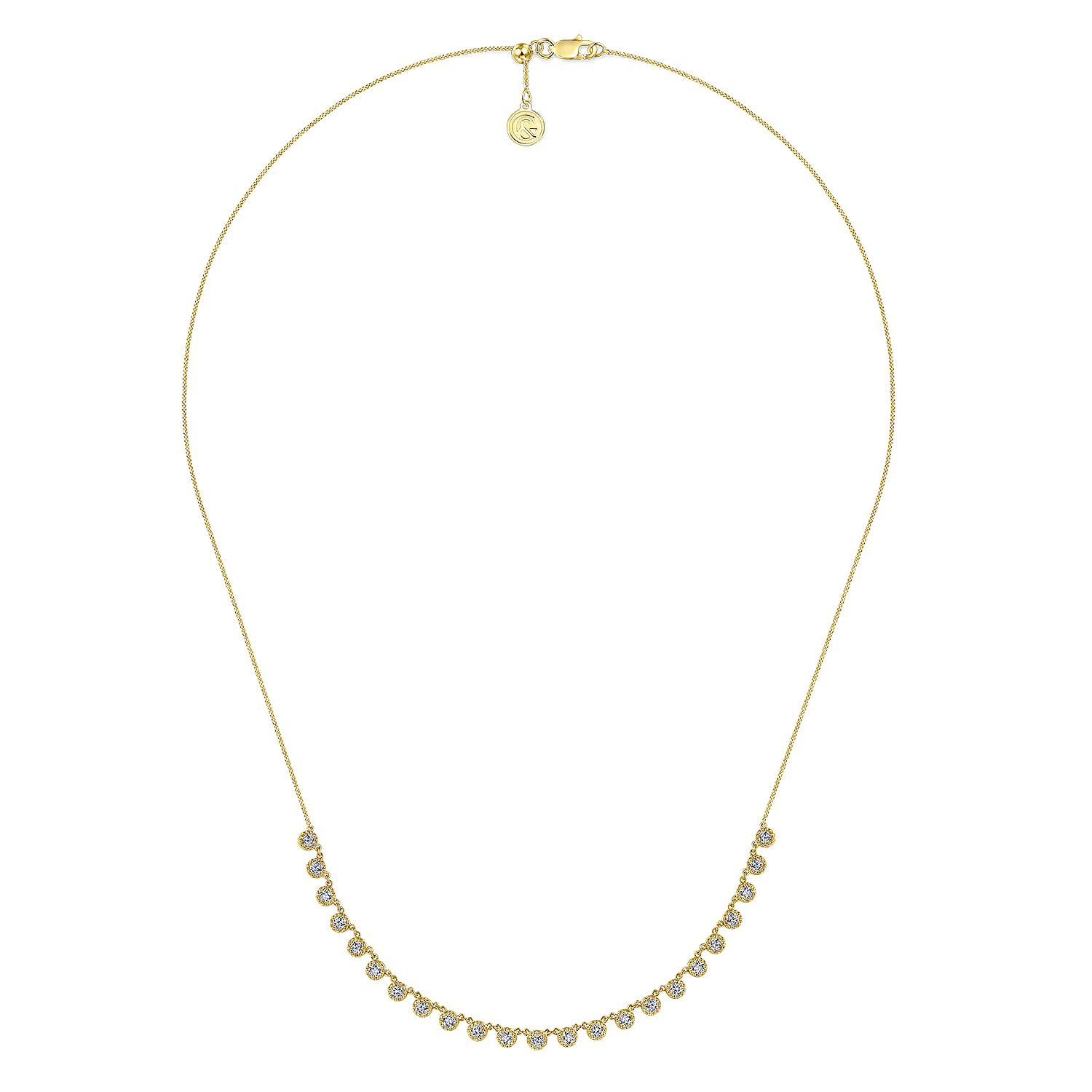 18 inch Diamond Station Necklace in 14K Yellow Gold, photograph 2