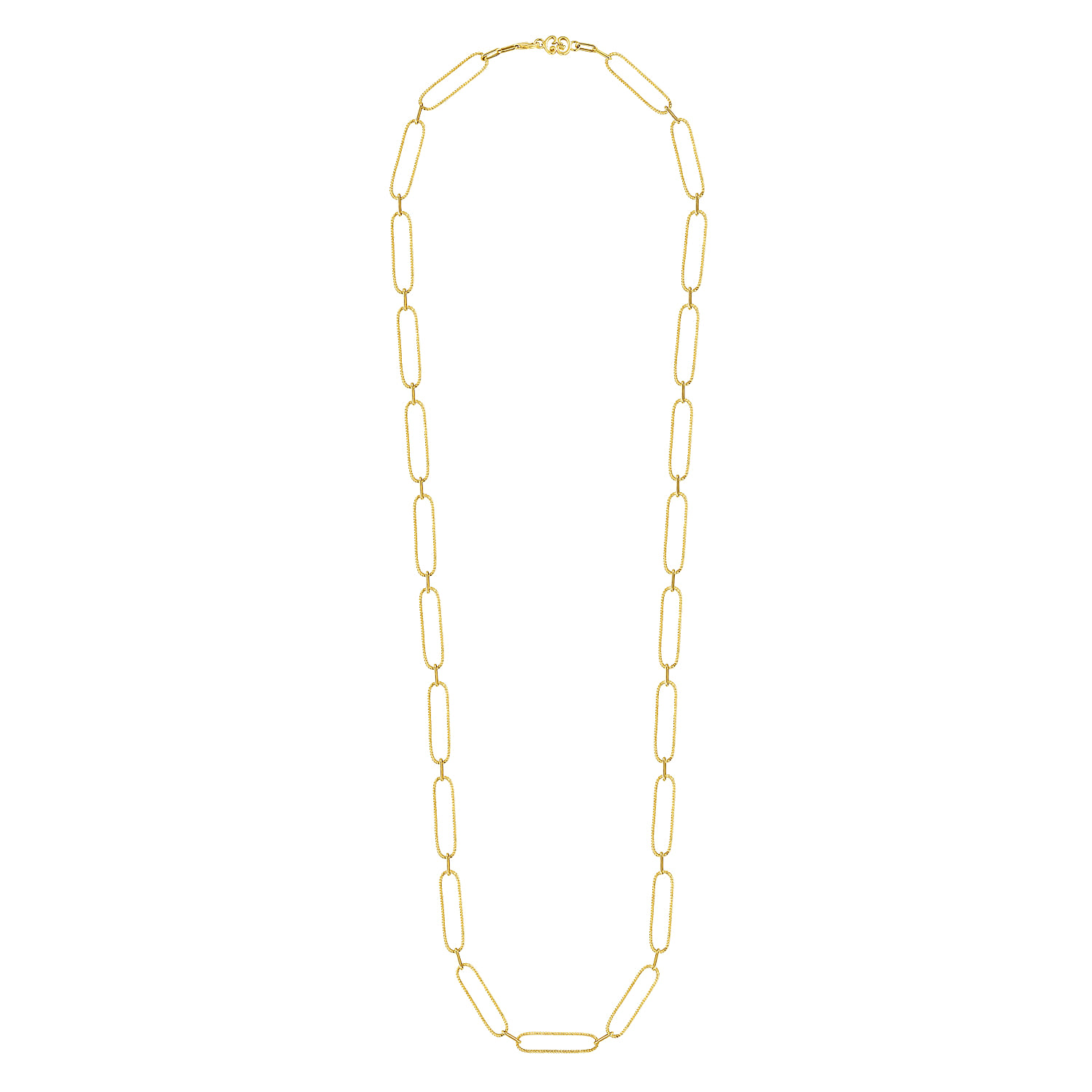 Large Link Chain Necklace in 14K Yellow Gold, photograph 2