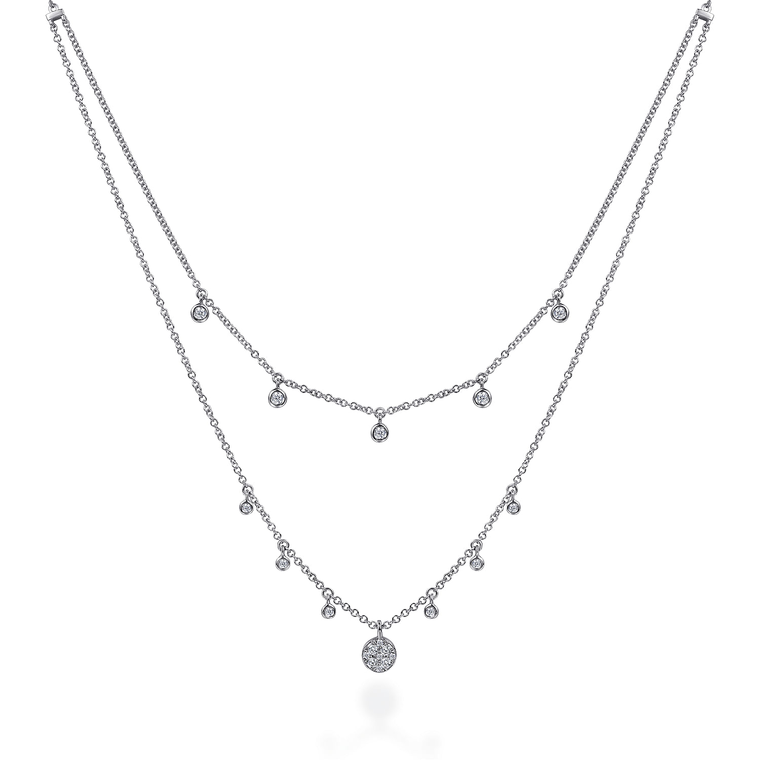 ネックレス・ペンダント Monday Edition _ Drops On Layered Chains Necklace MONDAY EDITION》 DROPS ON LAYERED CHAINS NECKLACE (Monday