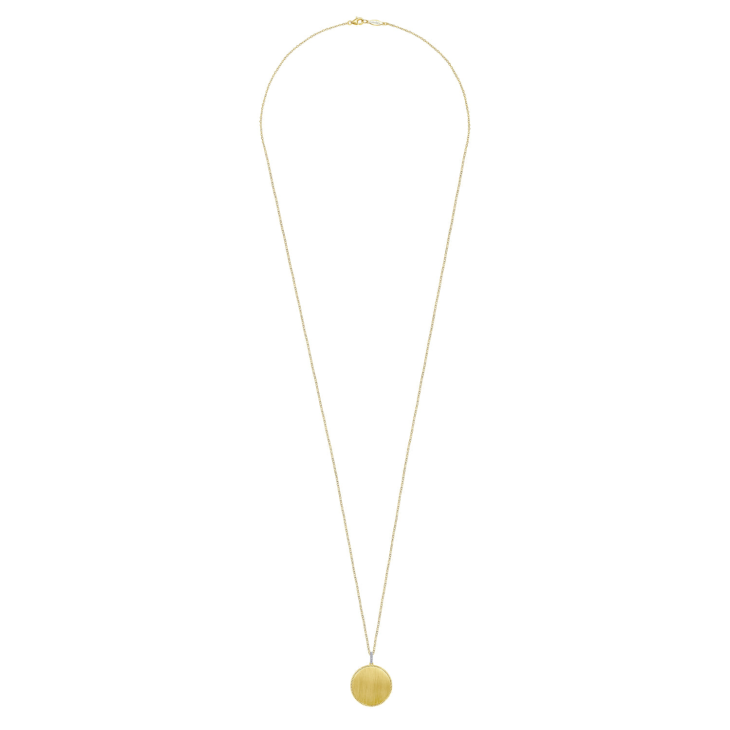 32 inch Pendant Necklace with Diamond Bale in 14K Yellow Gold, photograph 2