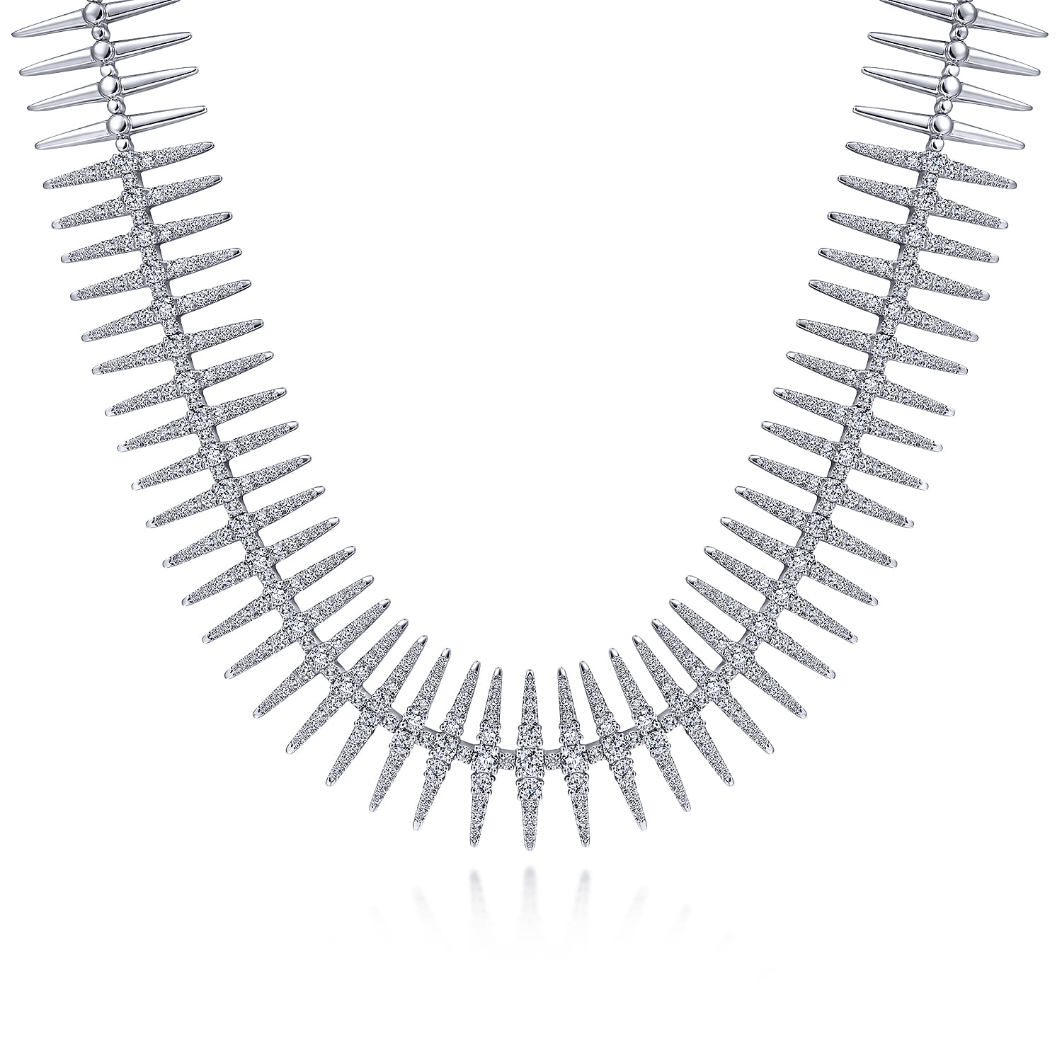 Pave Diamond Spike Statement Necklace