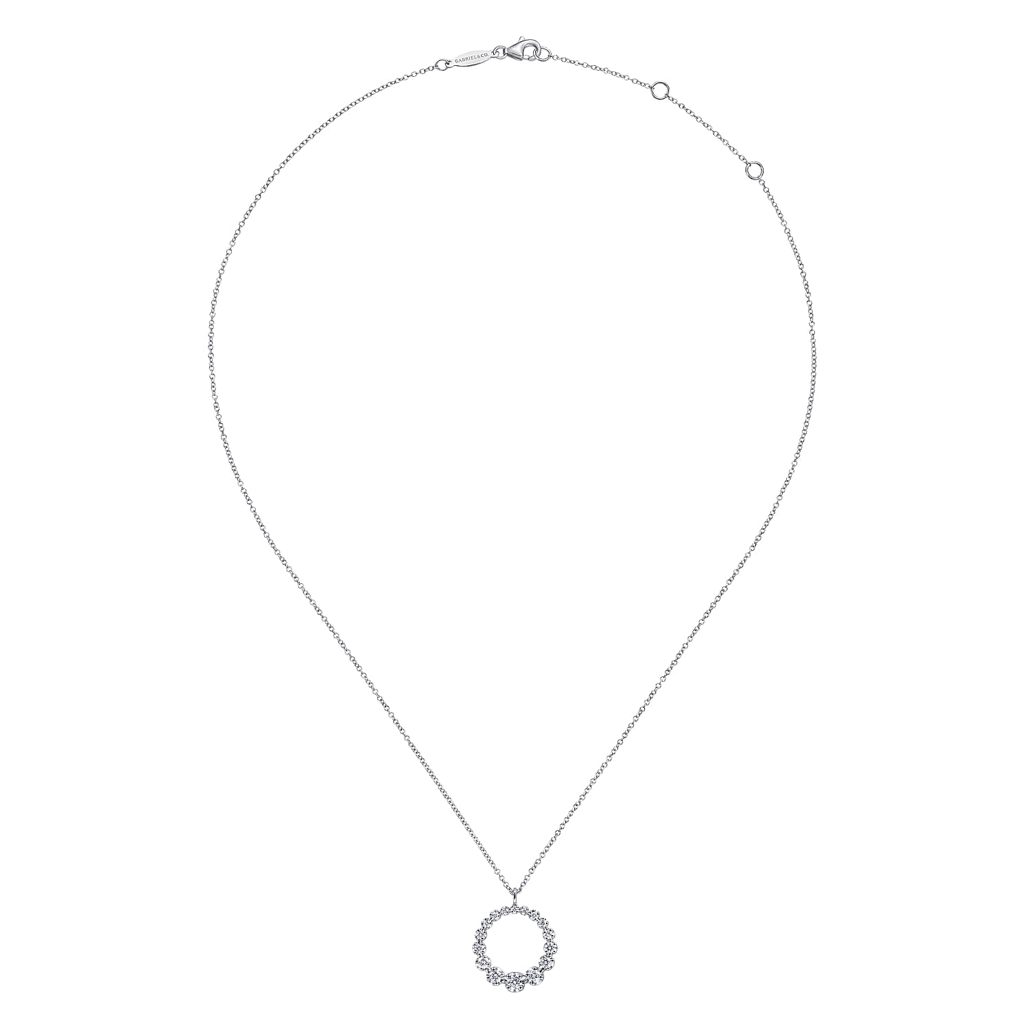 Diamond Pendant Necklace in 14K White Gold, photograph 2
