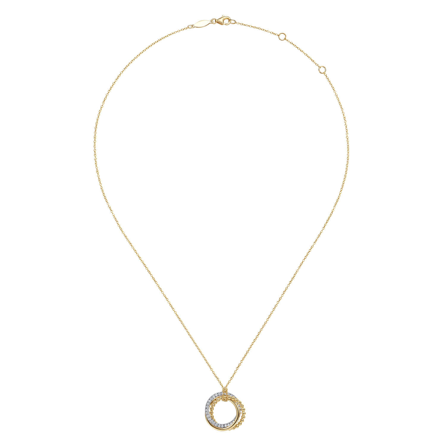 Diamond Pendant Necklace-Bujukan in 14K White/Yellow Gold, photograph 2